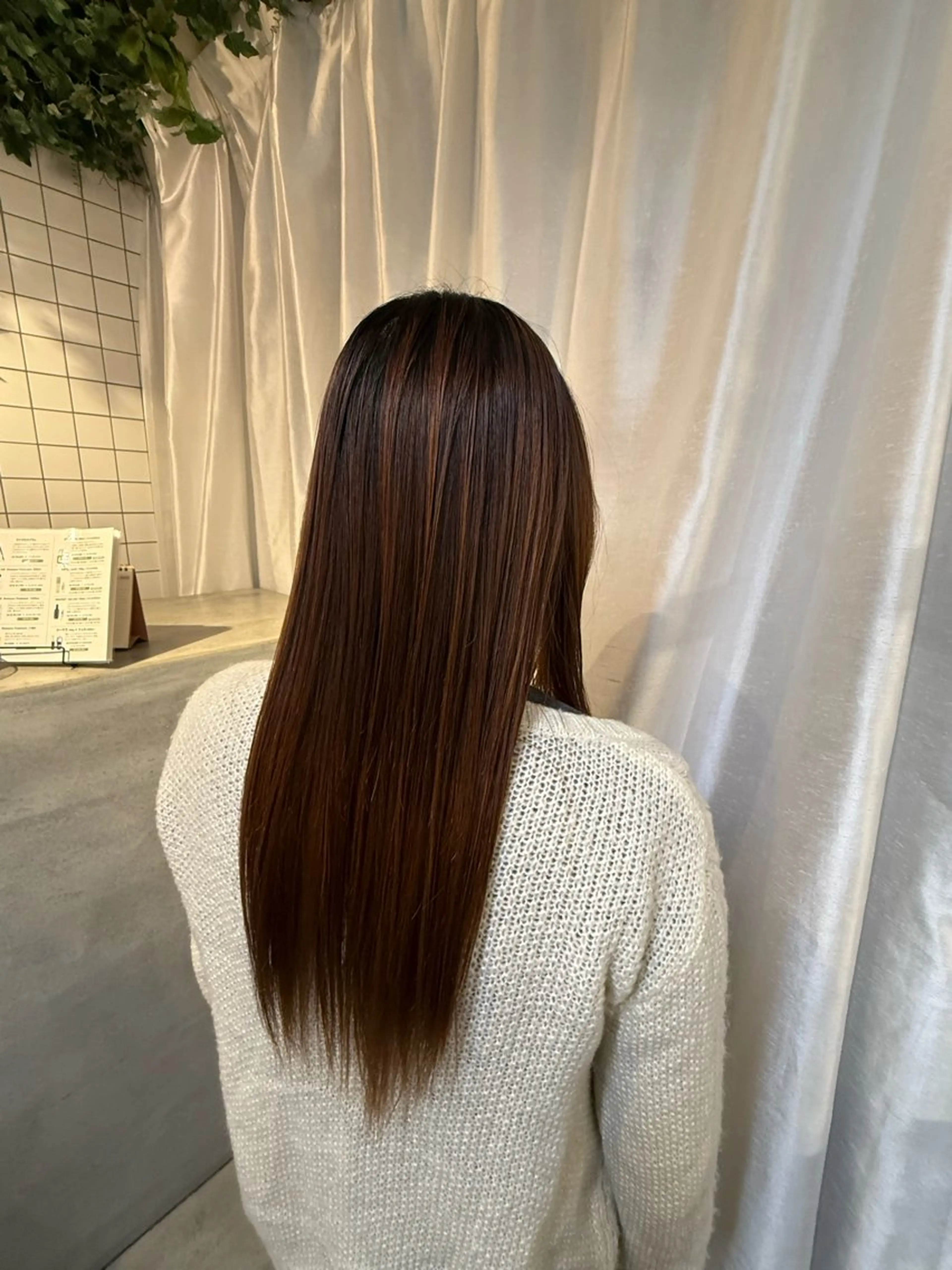 ロング 縮毛矯正 いしはま ななかのヘアスタイル