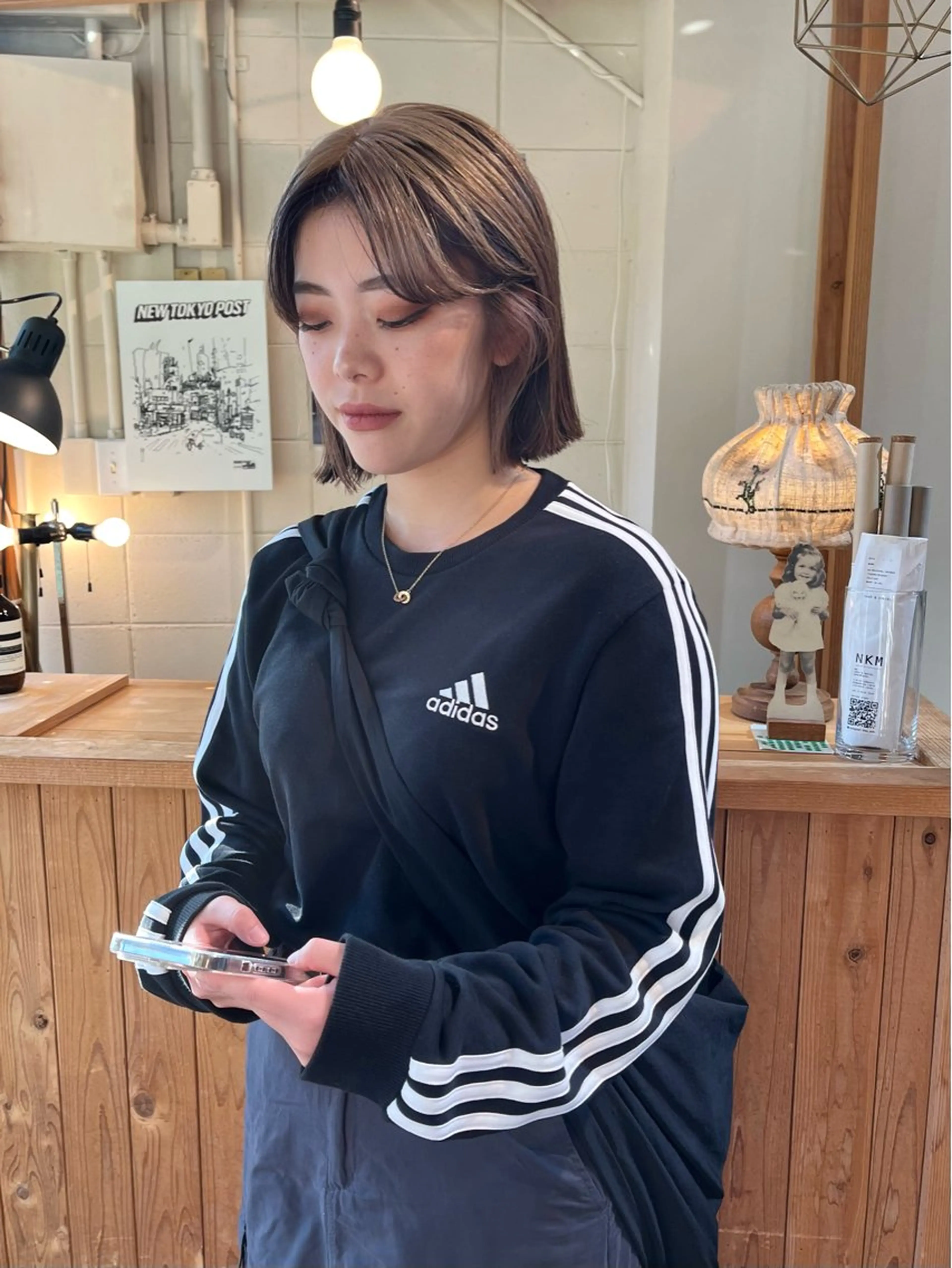 ミディアム カラー レイヤーカット/ ハイトーン/mikiのヘアスタイル