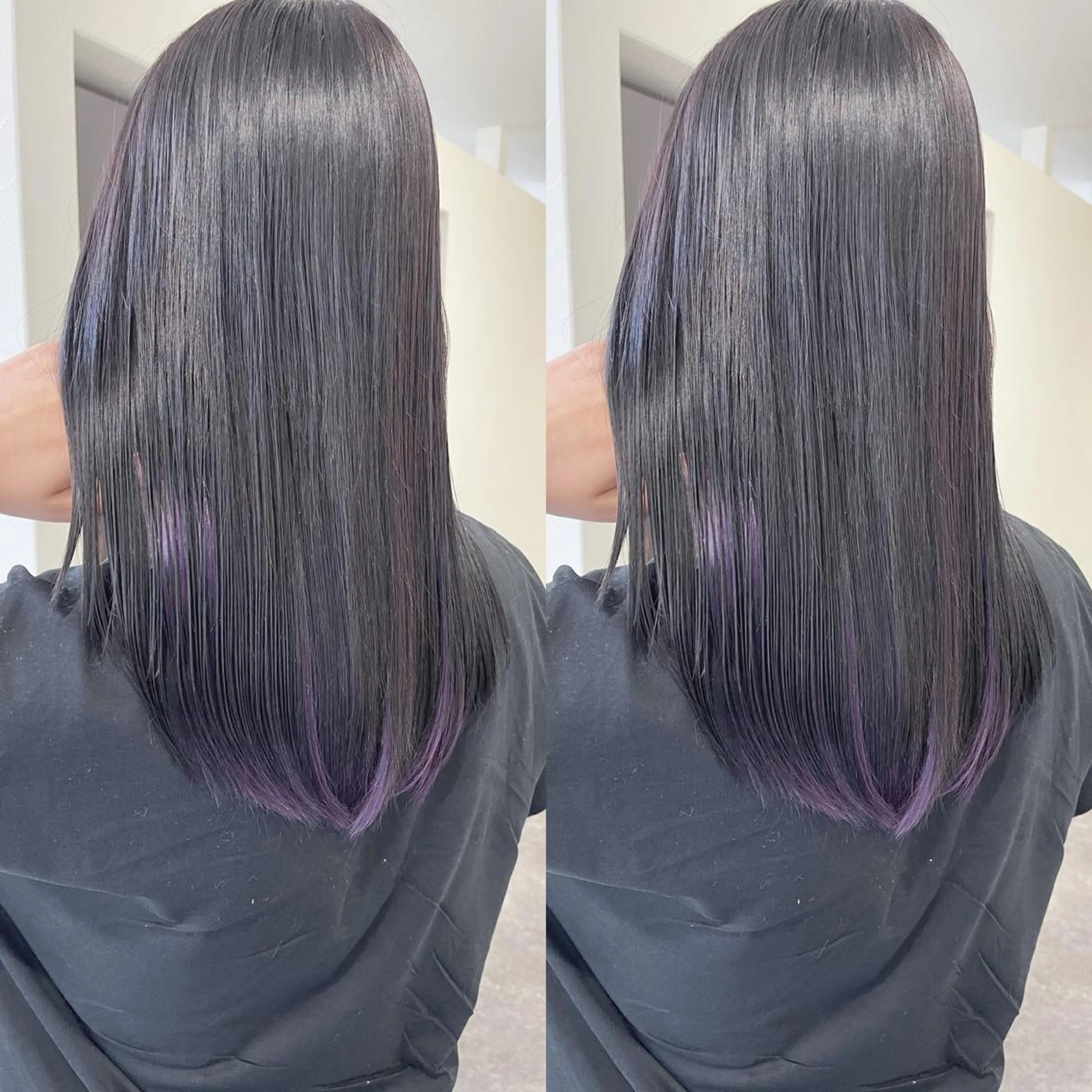 セミロング パープルカラー 髪質改善 カット ヘアカラー 縮毛矯正 トリートメント H (エイチ) 烏丸御池店のヘアスタイル
