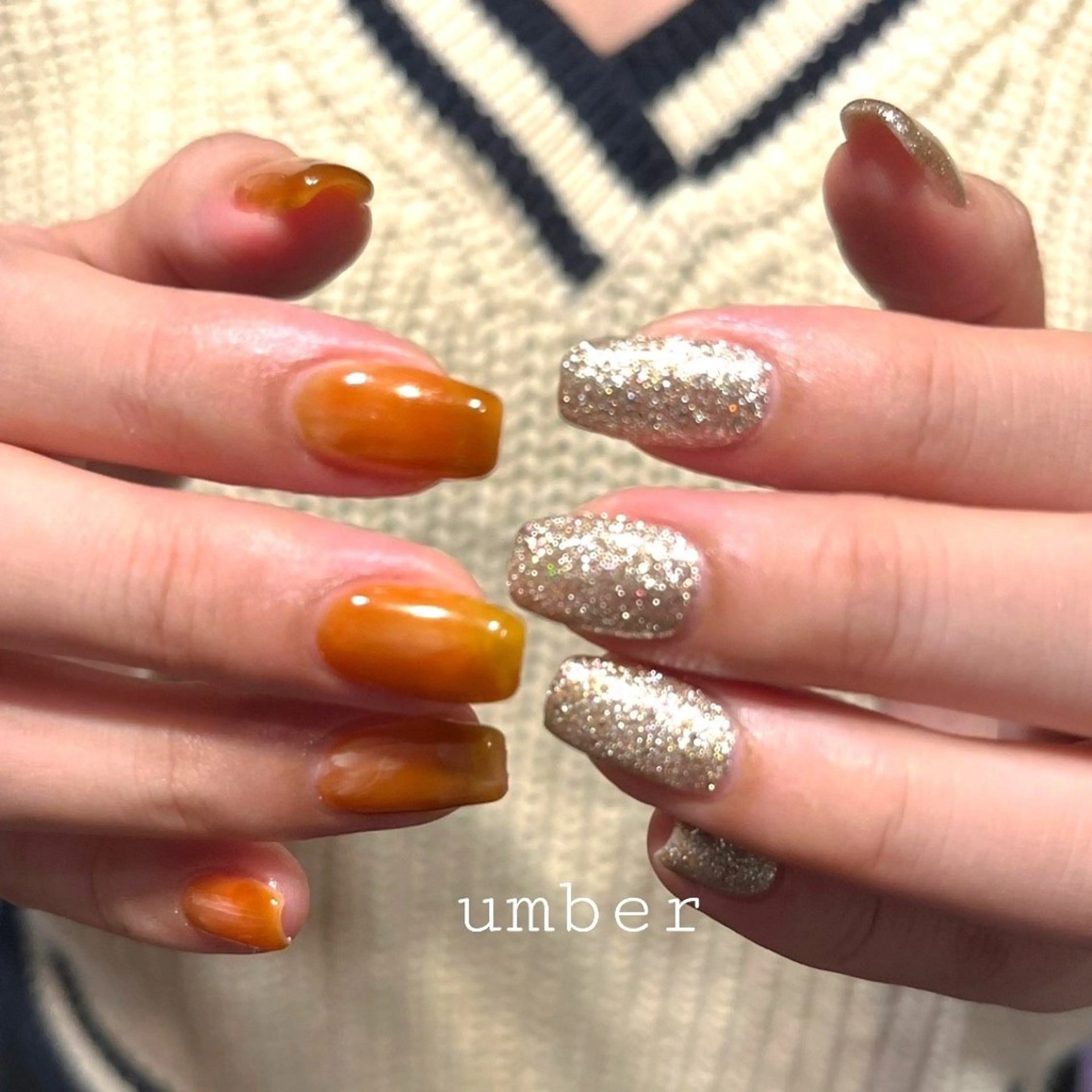 ネイル ハンドネイル umber 三茶1分のネイルデザイン