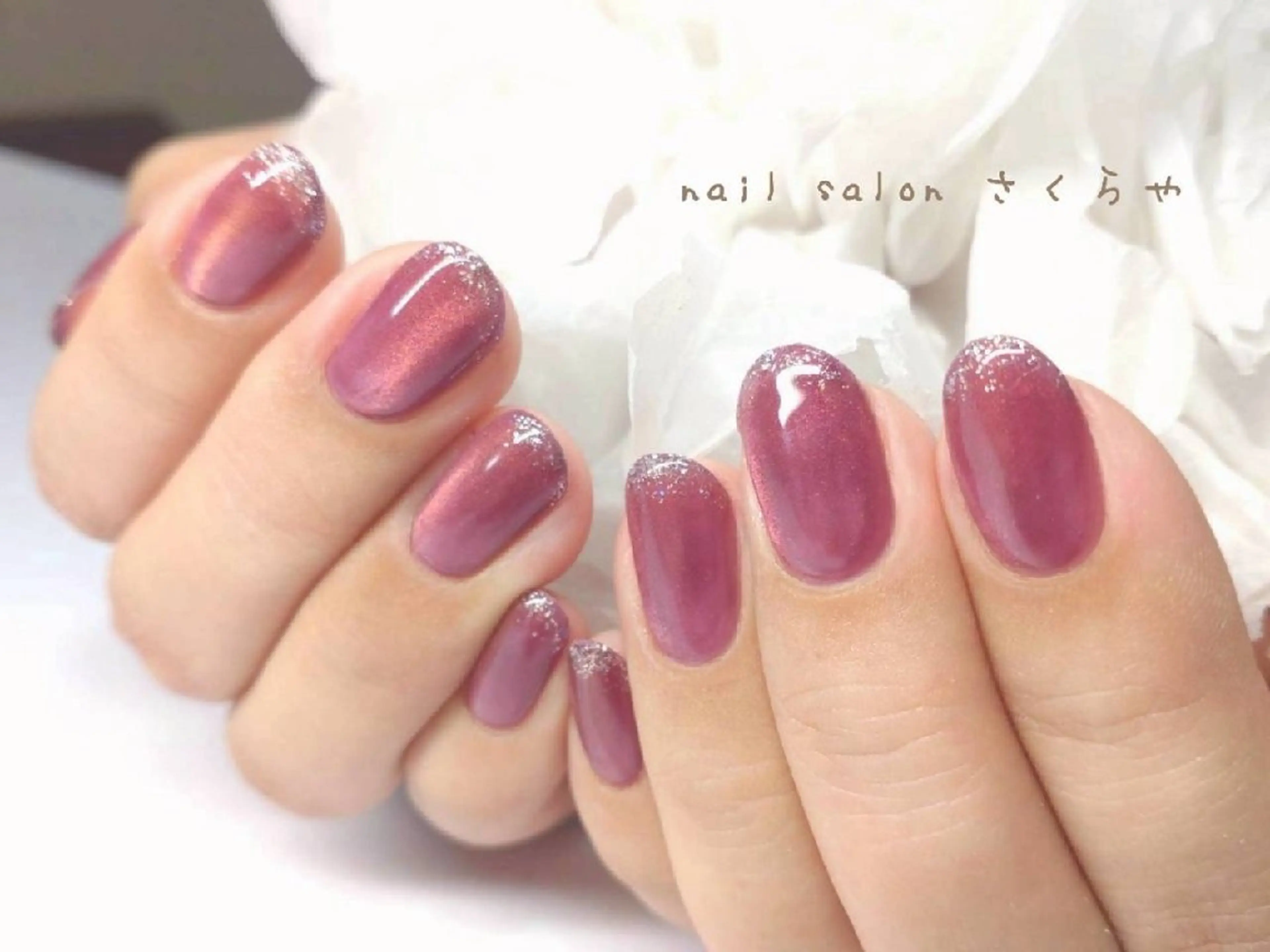 ネイル ジェルネイル マグネットネイル オフィスネイル ピンク ハンドネイル さくらや❤ パラジェル使用のネイルデザイン