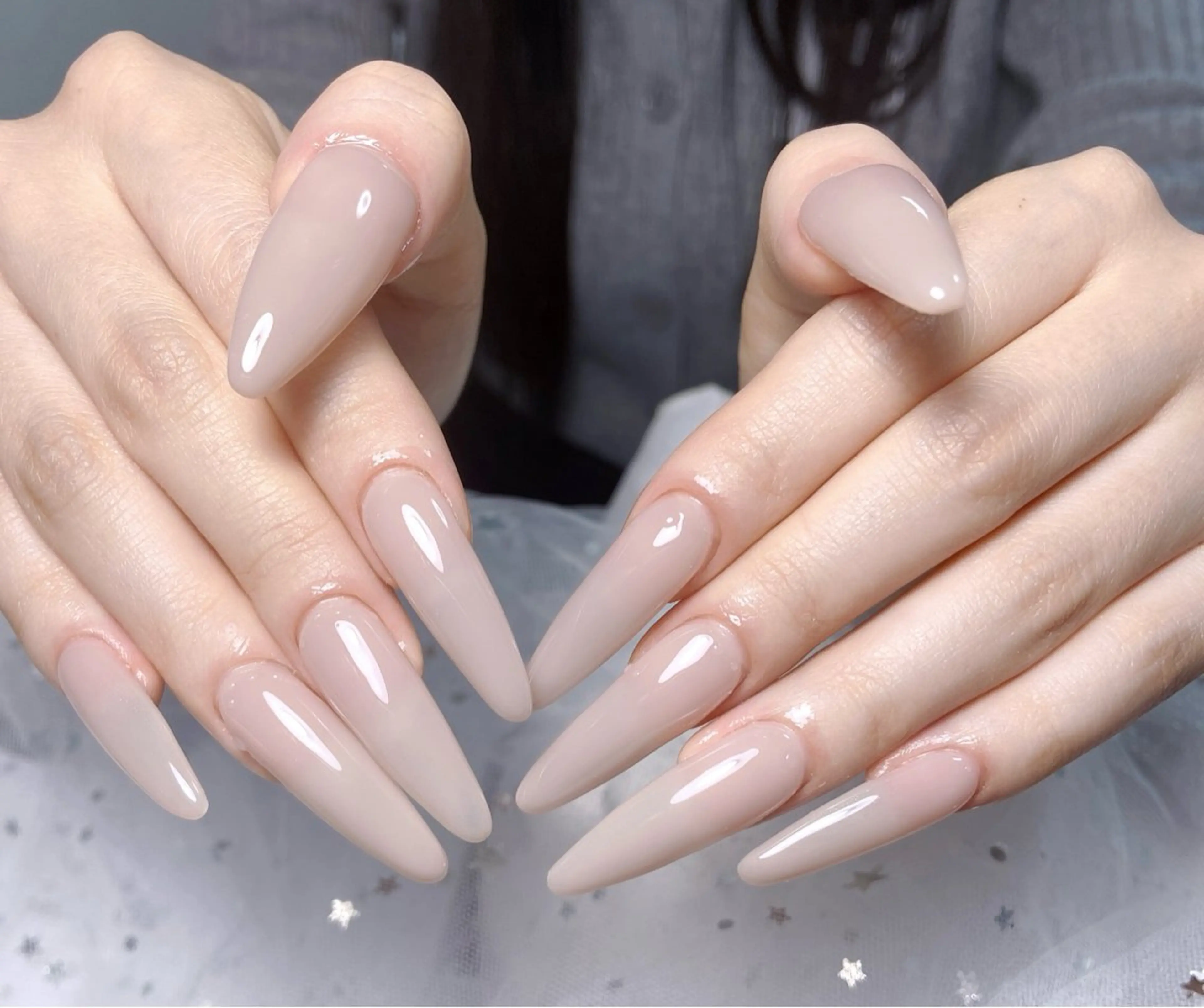 【練習モデル】チップ長さ出し✨ワンカラーorラメグラ🎀ハンドケア付きの写真