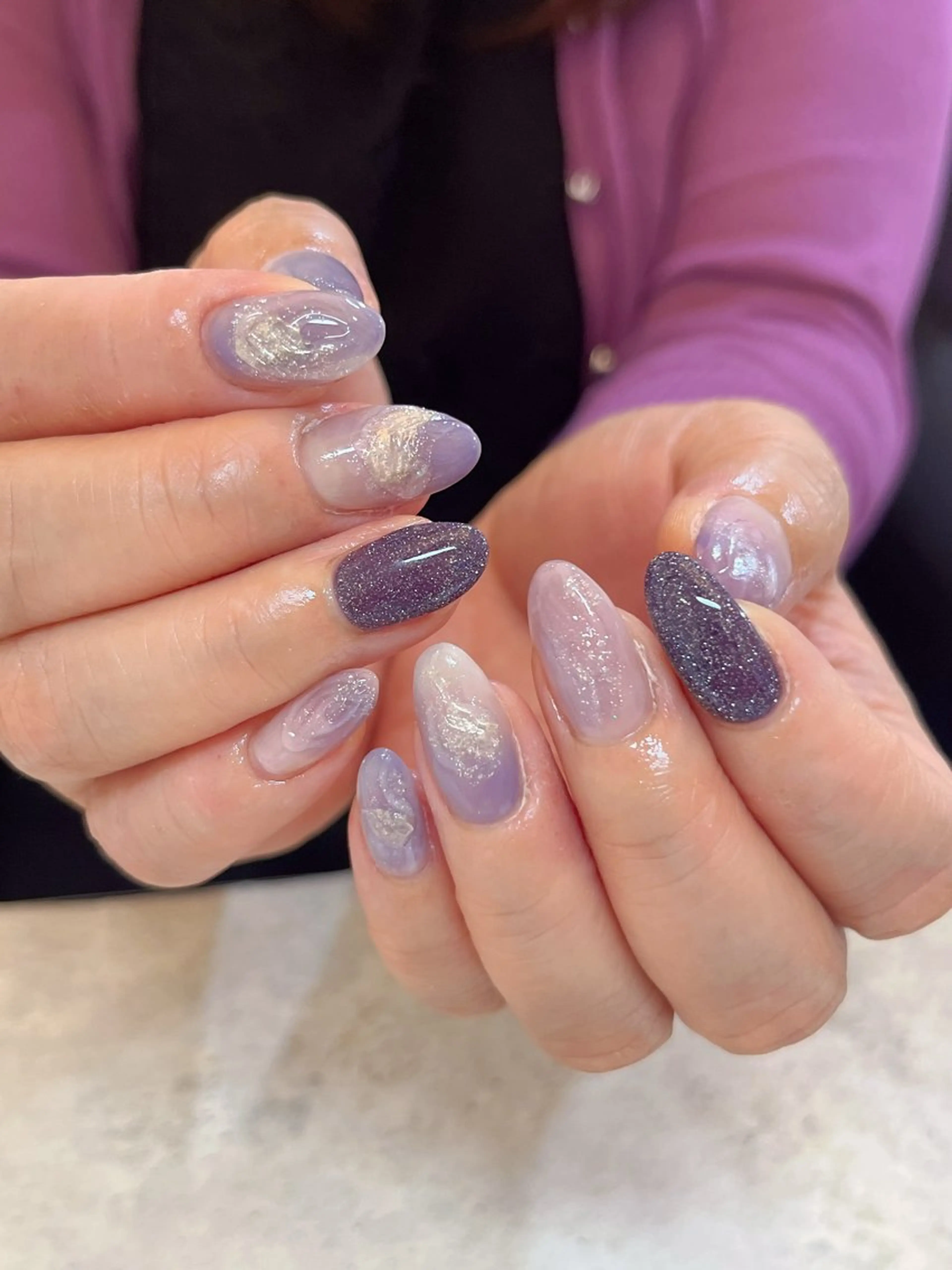ネイル フラッシュネイル ニュアンスネイル ハンドネイル r.nailBY α 大阪福島区/岸本🧸のネイルデザイン