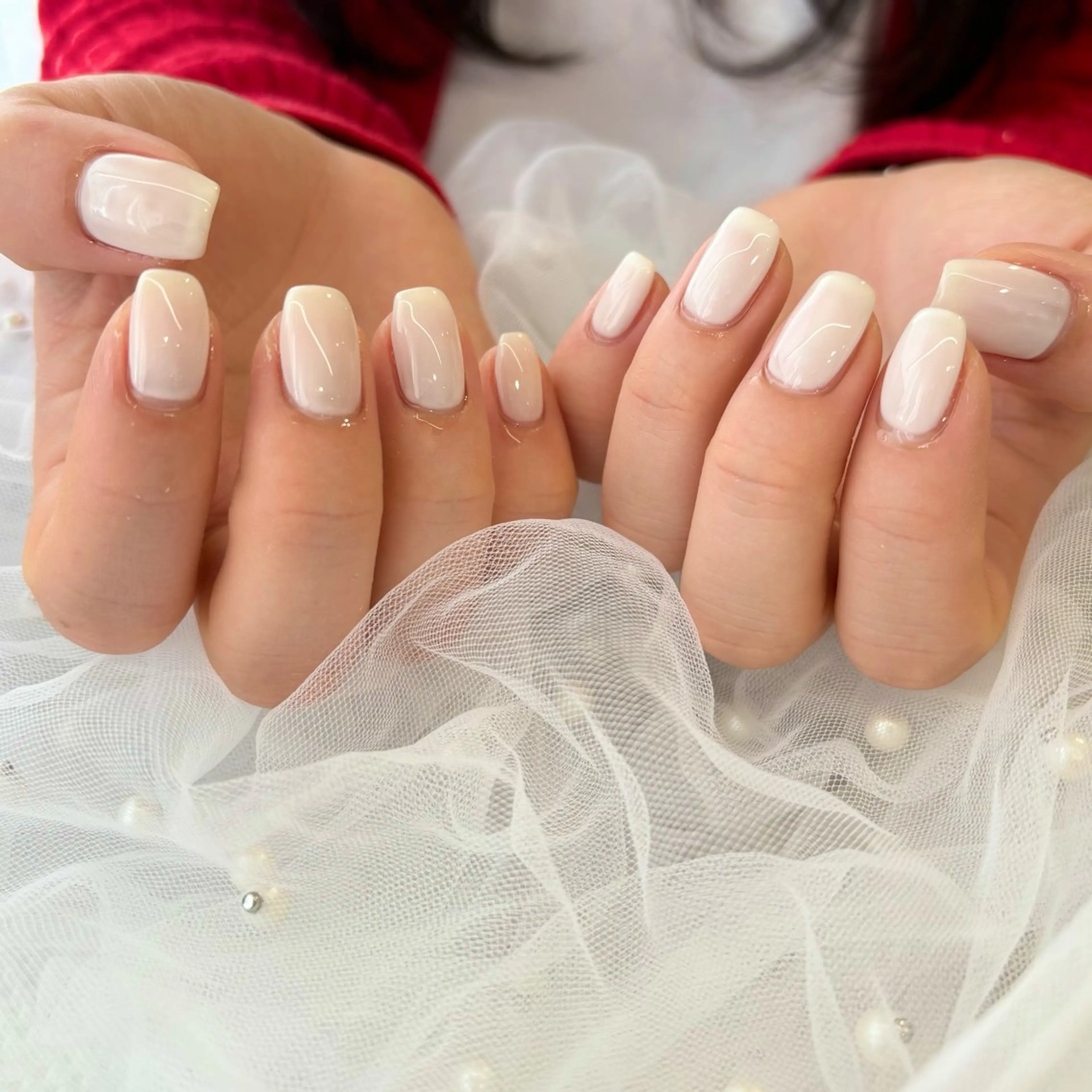 ネイル ワンカラーネイル ホワイト ハンドネイル 荒巻 めいのネイルデザイン