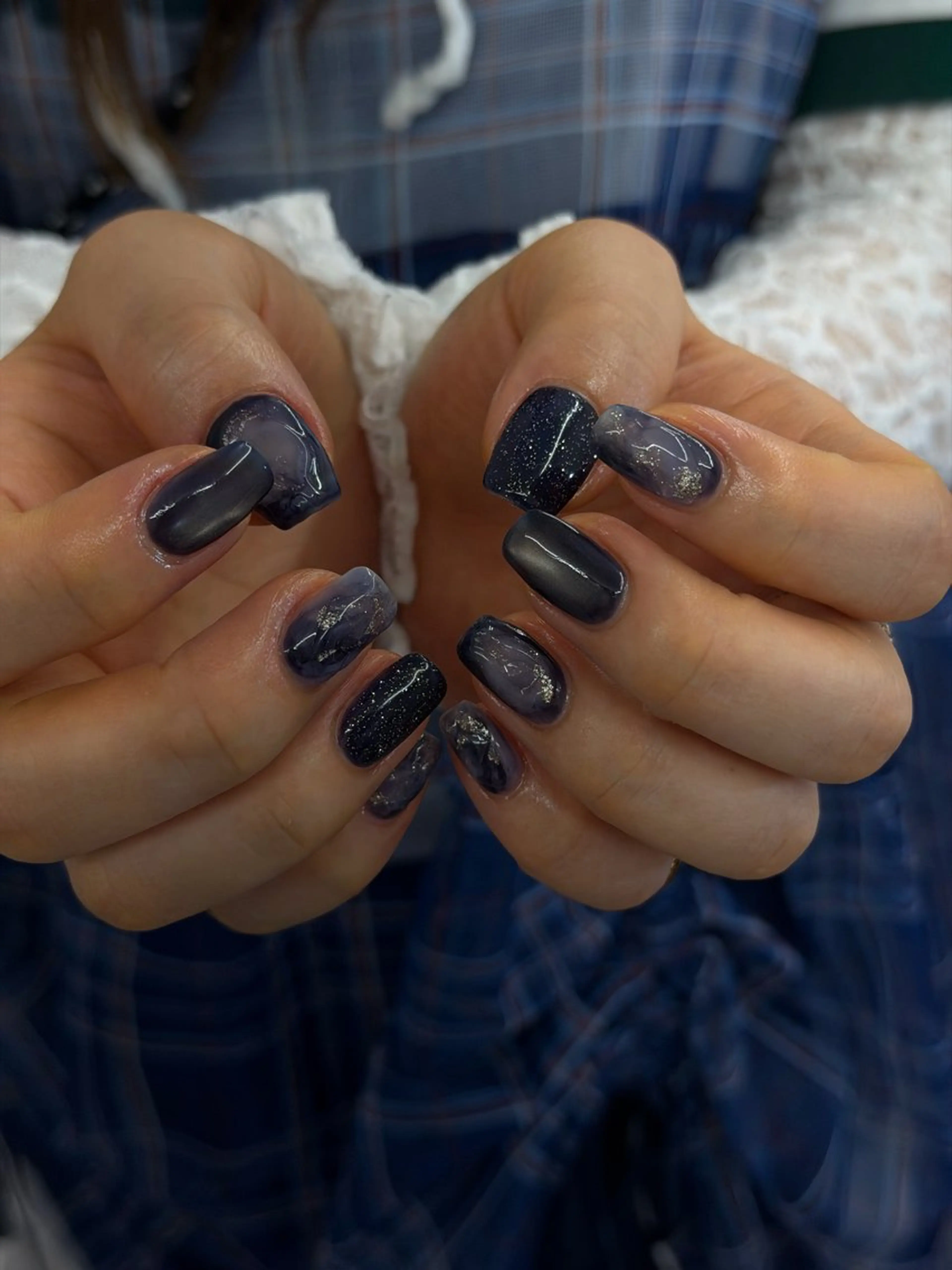 ネイル ドット ジェルネイル マグネットネイル ニュアンスネイル パラジェル ハンドネイル ハンドケア Bana_ Nailのネイルデザイン