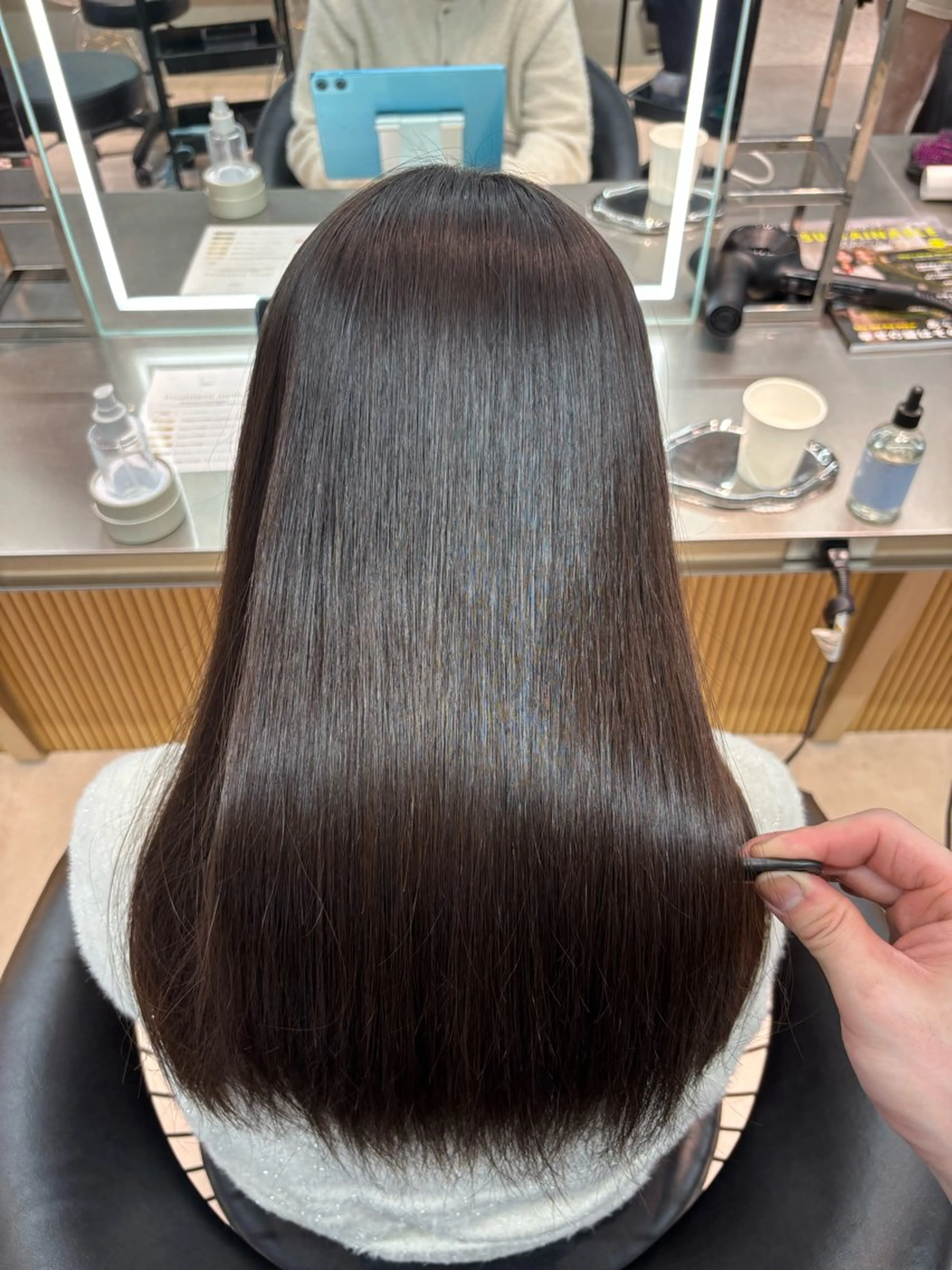 ミディアム カラー パーマ ブリーチ ブリーチなしカラー 髪質改善 レイヤーカット カット ヘアカラー 縮毛矯正 トリートメント 【博多髪質改善】 吉村　清志のヘアスタイル