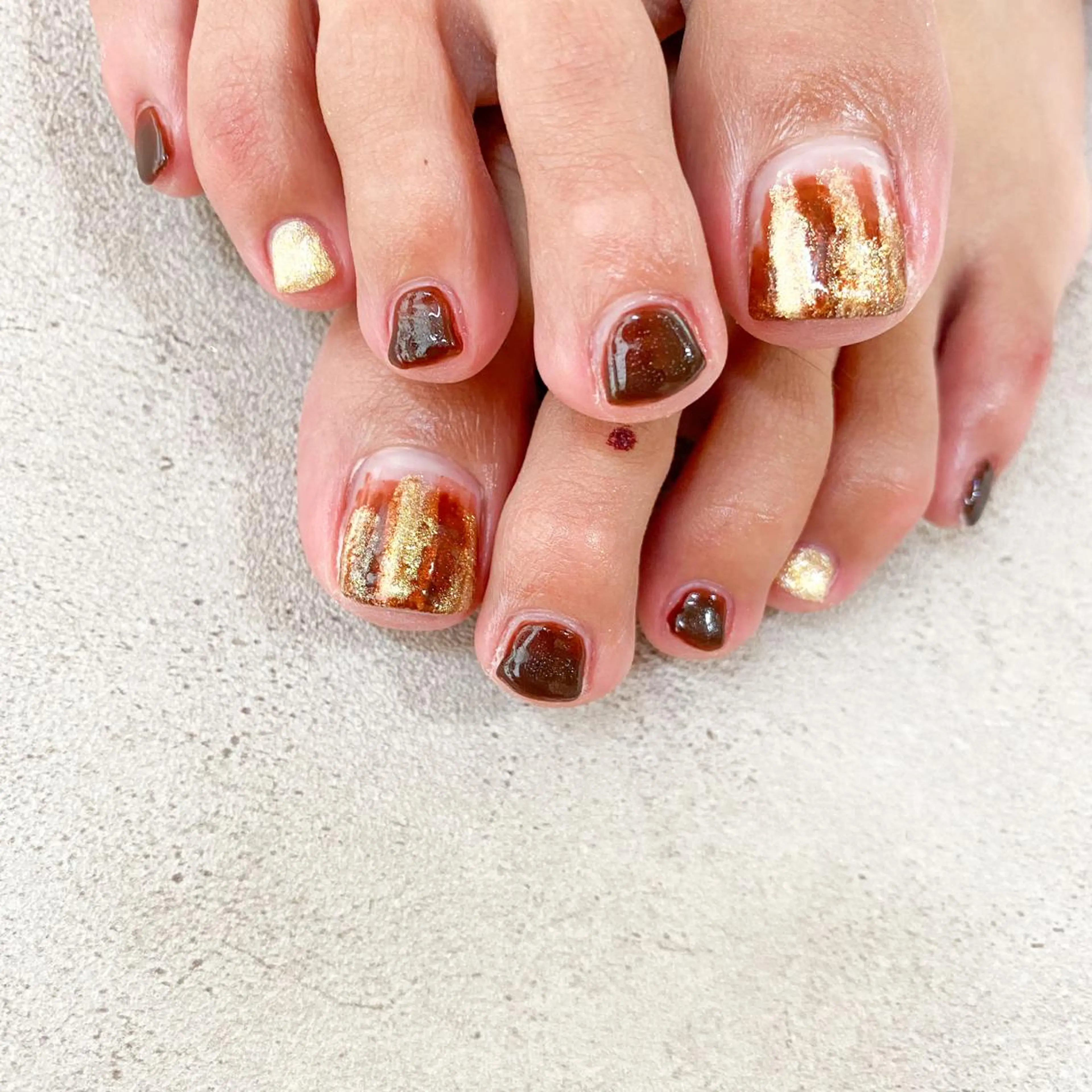 ネイル フットネイル ゴテゴテ💙ワンホン リオナのネイルデザイン