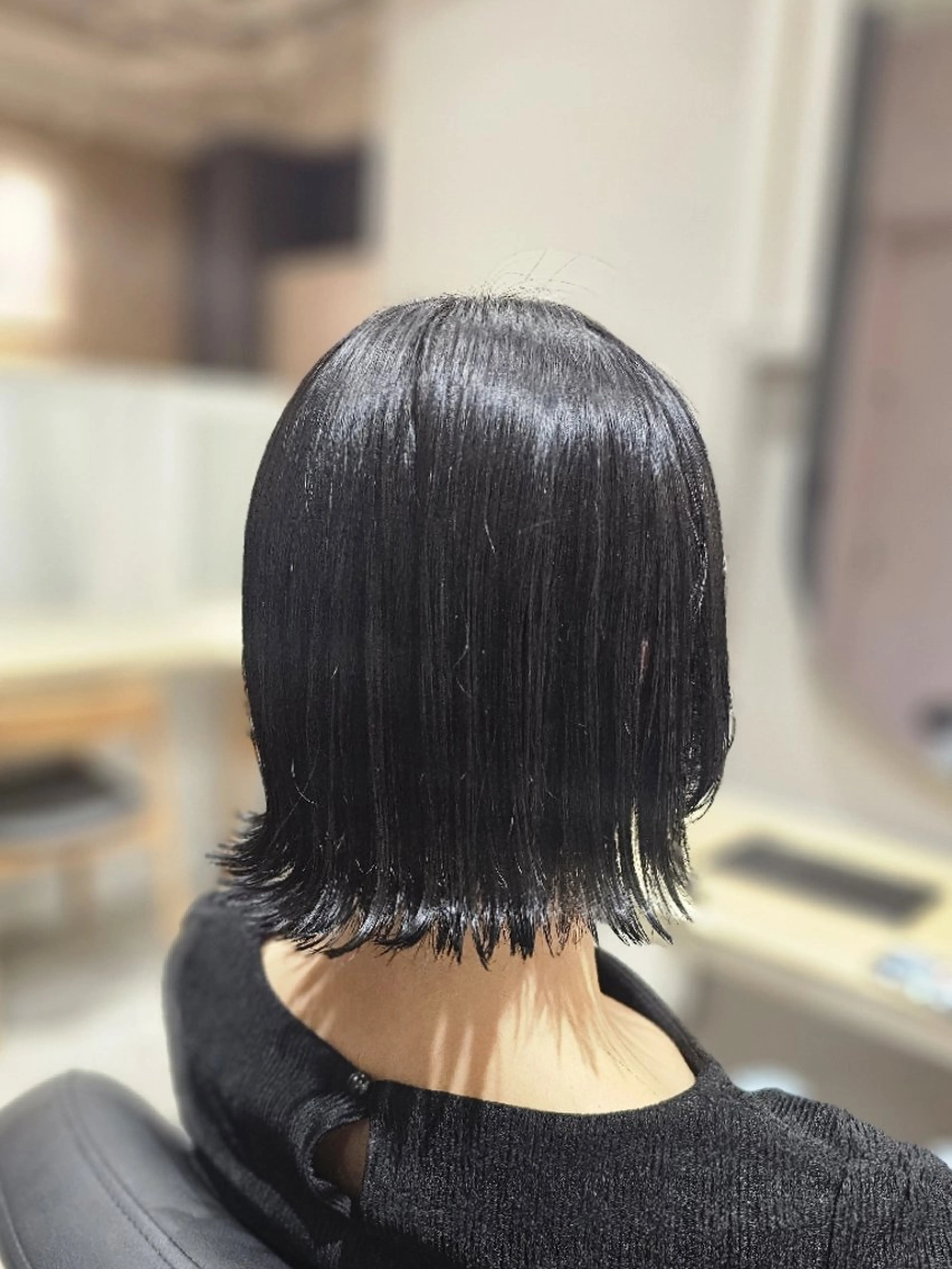 ショート カラー 黒髪 ブルーカラー ブルーブラック 🍀☘️阿部 誉叶☘️🍀のヘアスタイル