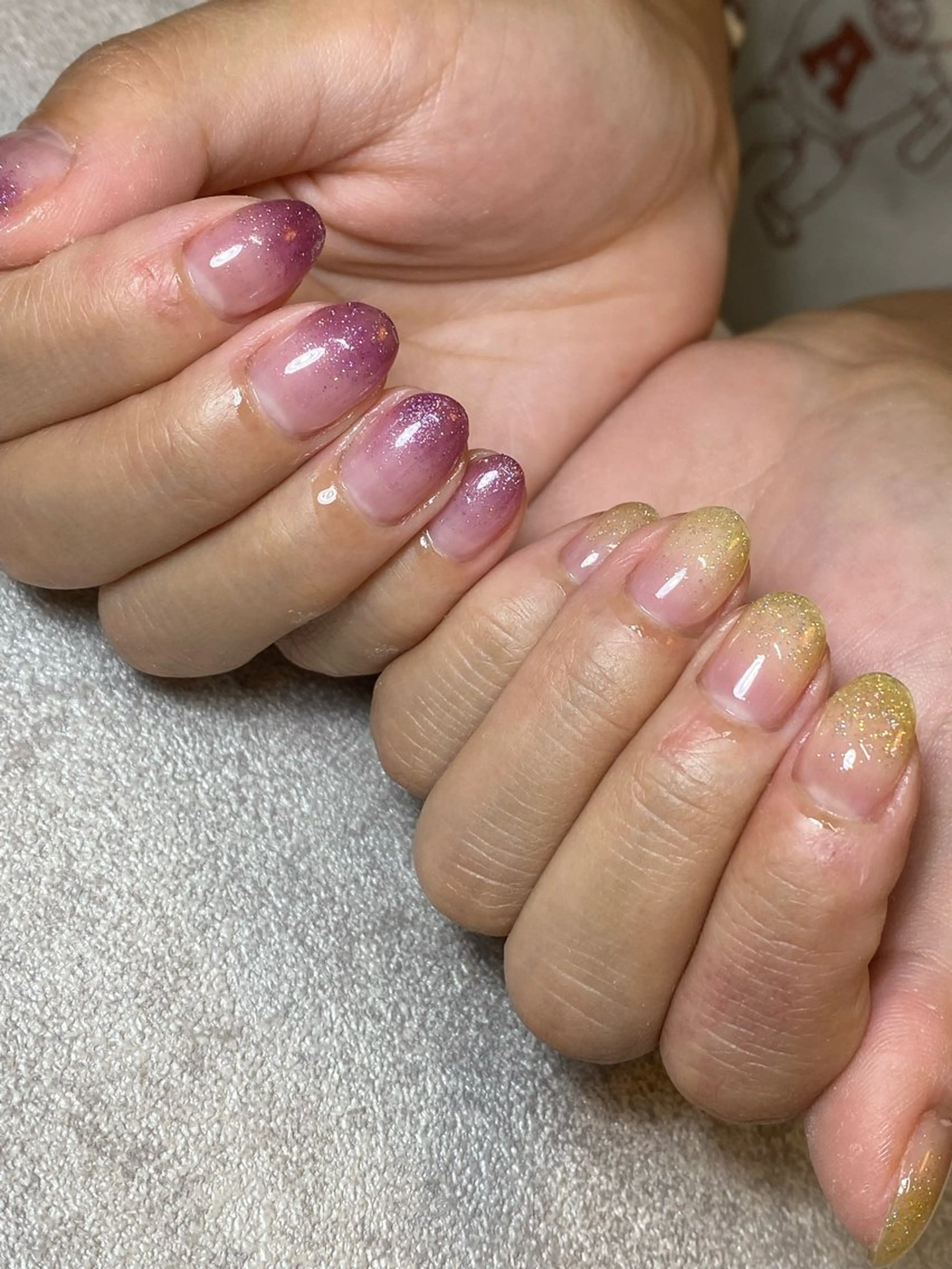 ネイル グラデーション ラメ(グリッター) ラメグラデーション ハンドネイル LIll nailのネイルデザイン