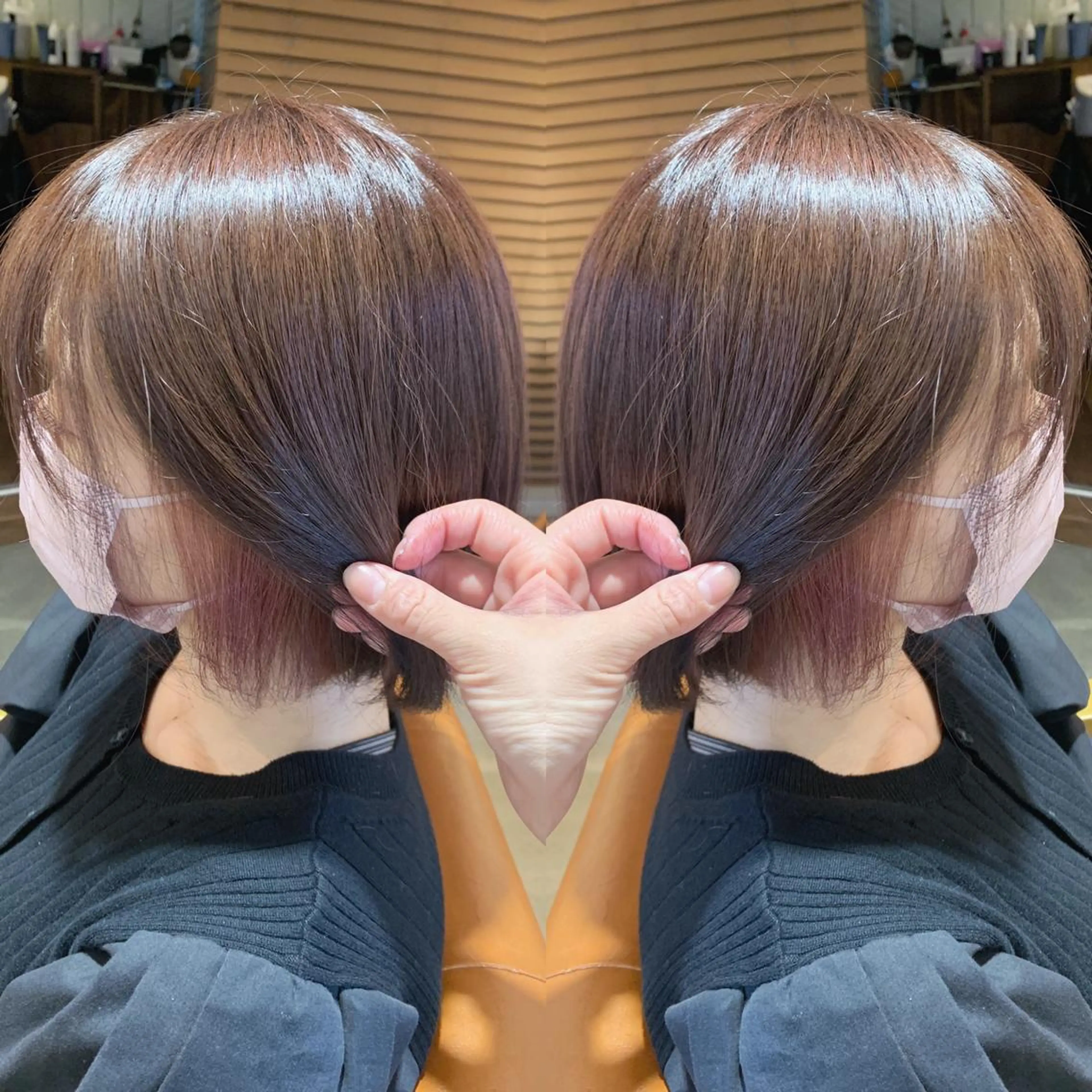 ショート カラー 透明感カラー イルミナカラー ピンクカラー ピンクパープル パープルカラー 韓国🇰🇷 ✂︎hair 内田愛のヘアスタイル