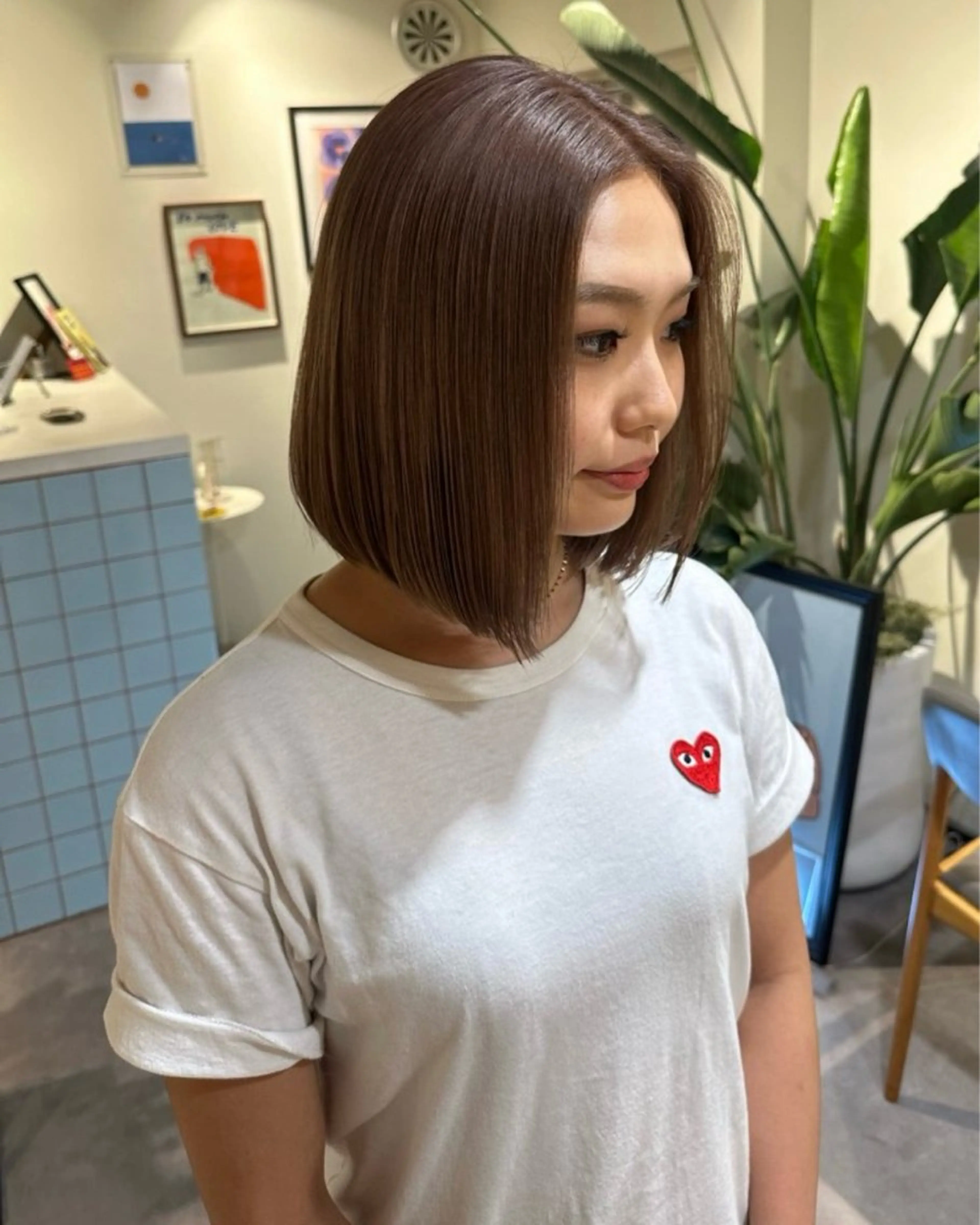 ミディアム HANAME 原宿美容室のヘアスタイル