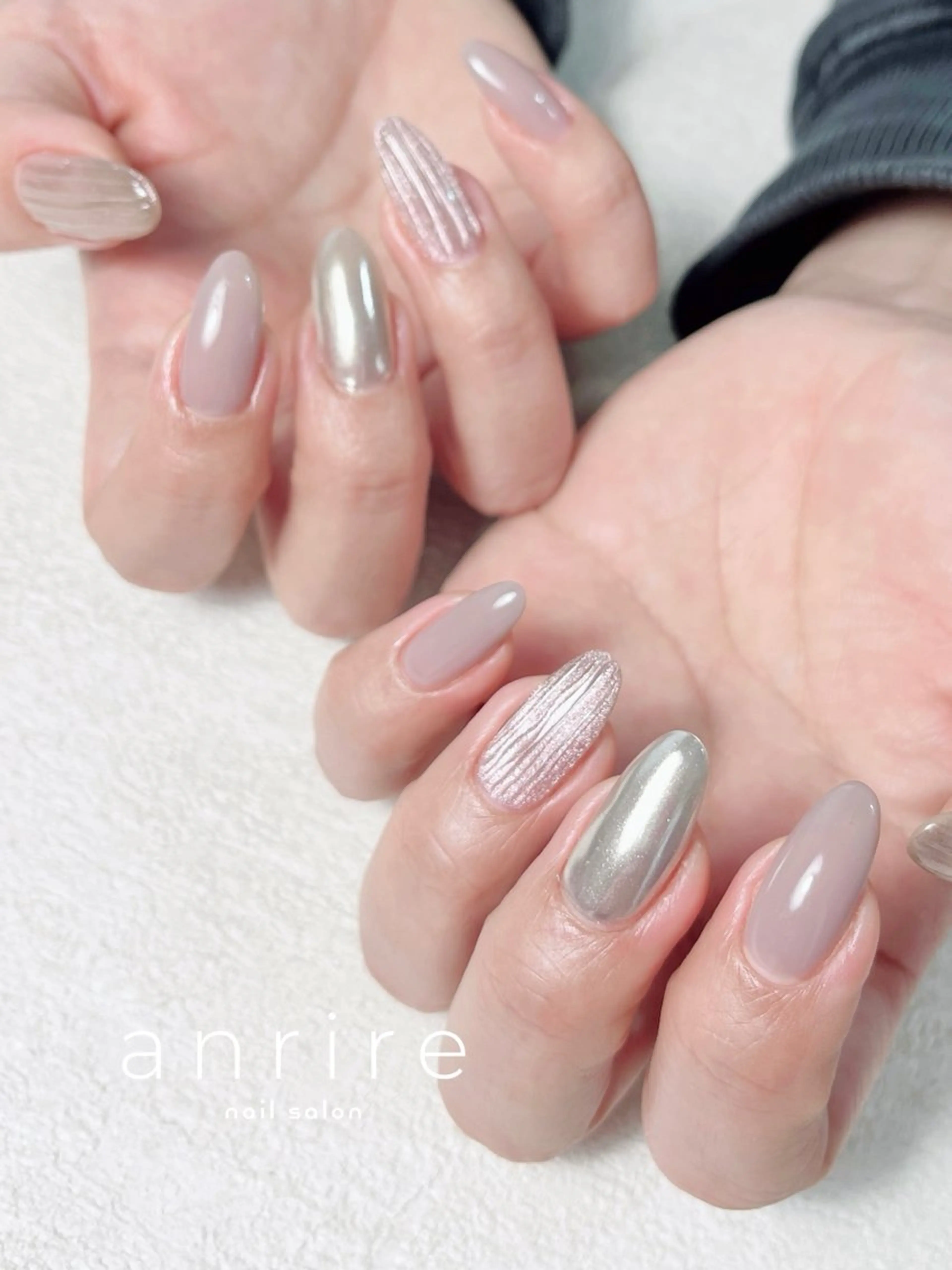 ネイル マグネットネイル ミラーネイル シンプルネイル ハンドネイル nailsalon anrireのネイルデザイン