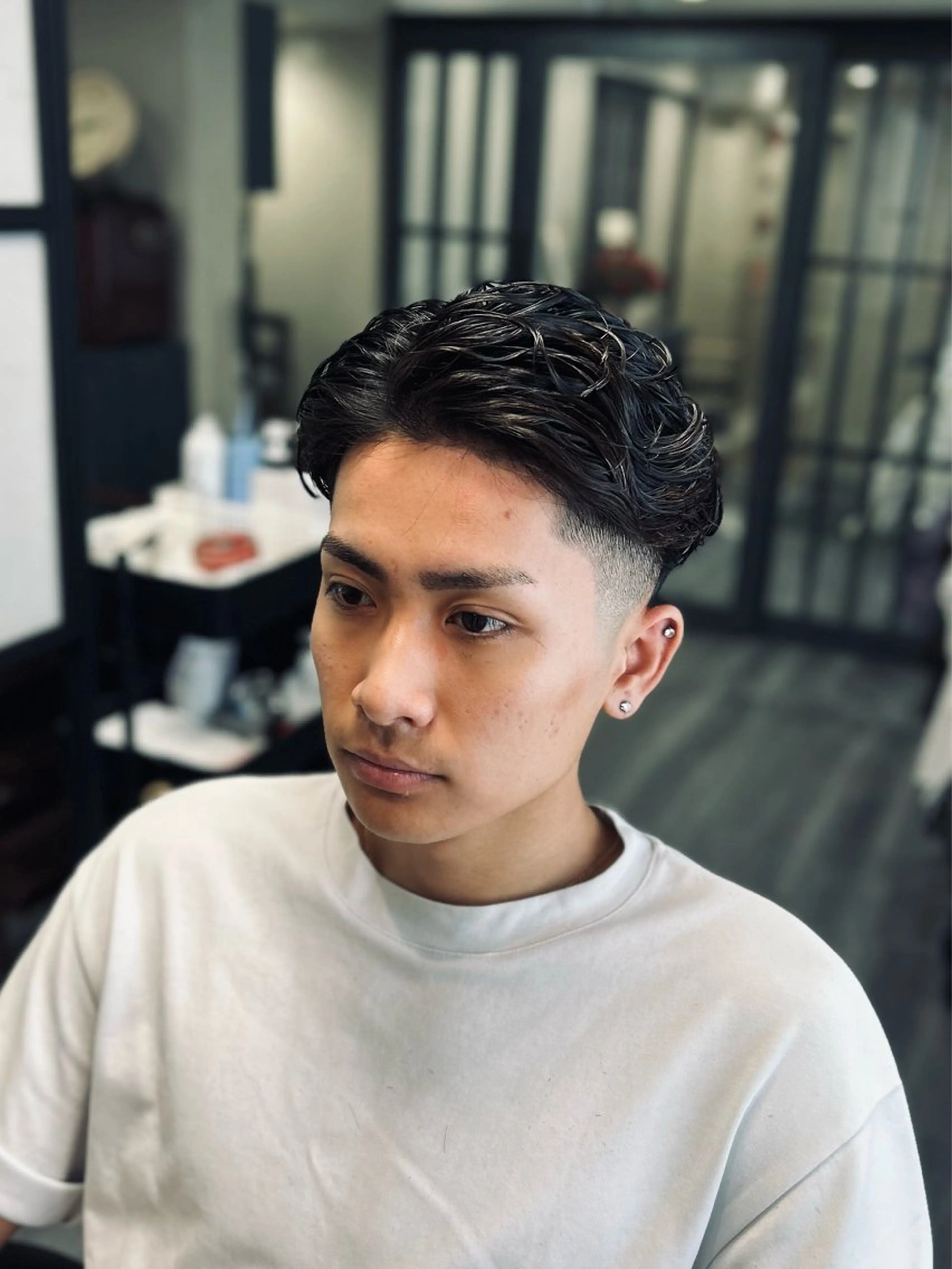 ミディアム パーマ メンズ カット パーマ メンズカット/ 雄大のヘアスタイル