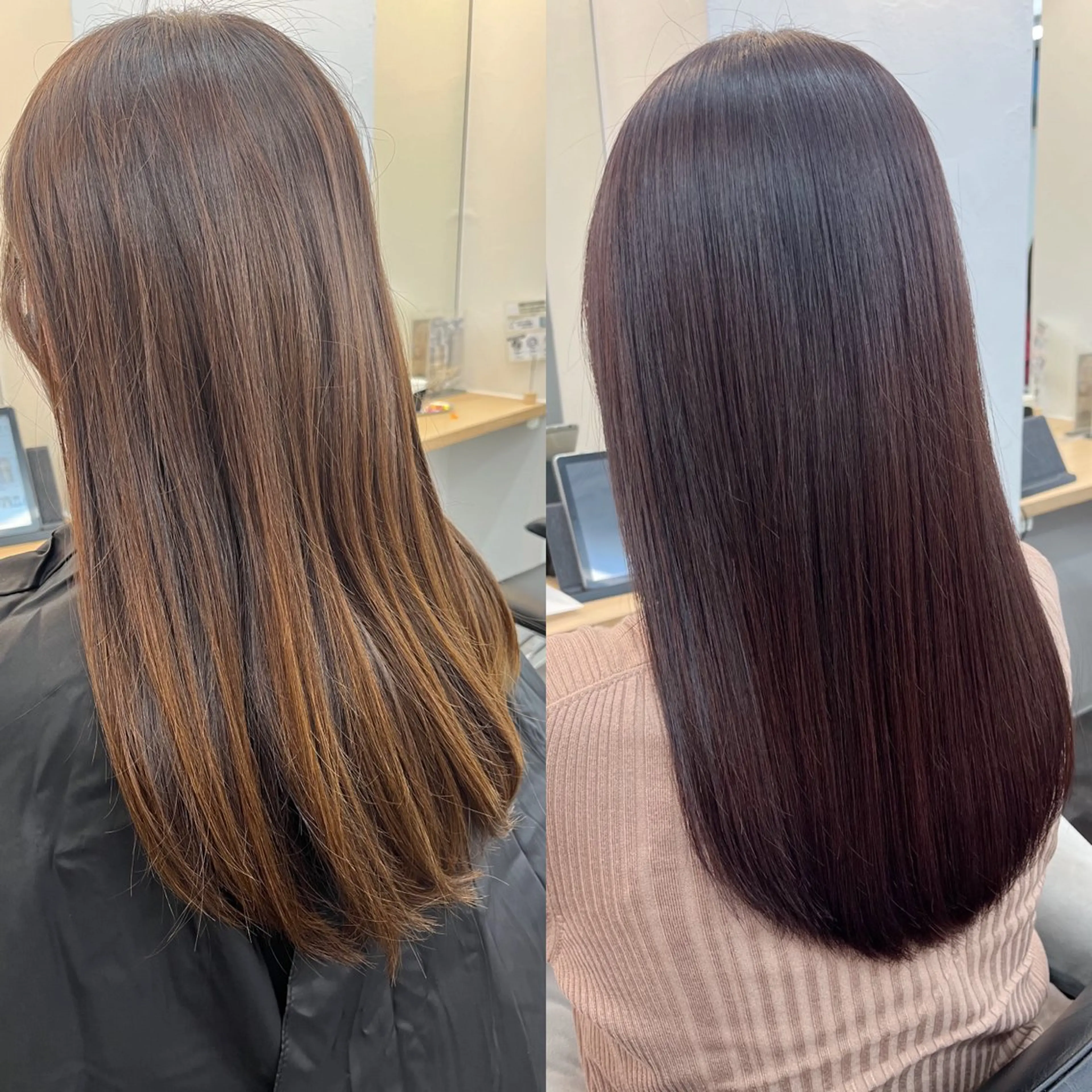 ロング カラー バイオレットカラー 髪質改善 mai🐷髪質改善 🖤透ける暗髪🖤のヘアスタイル