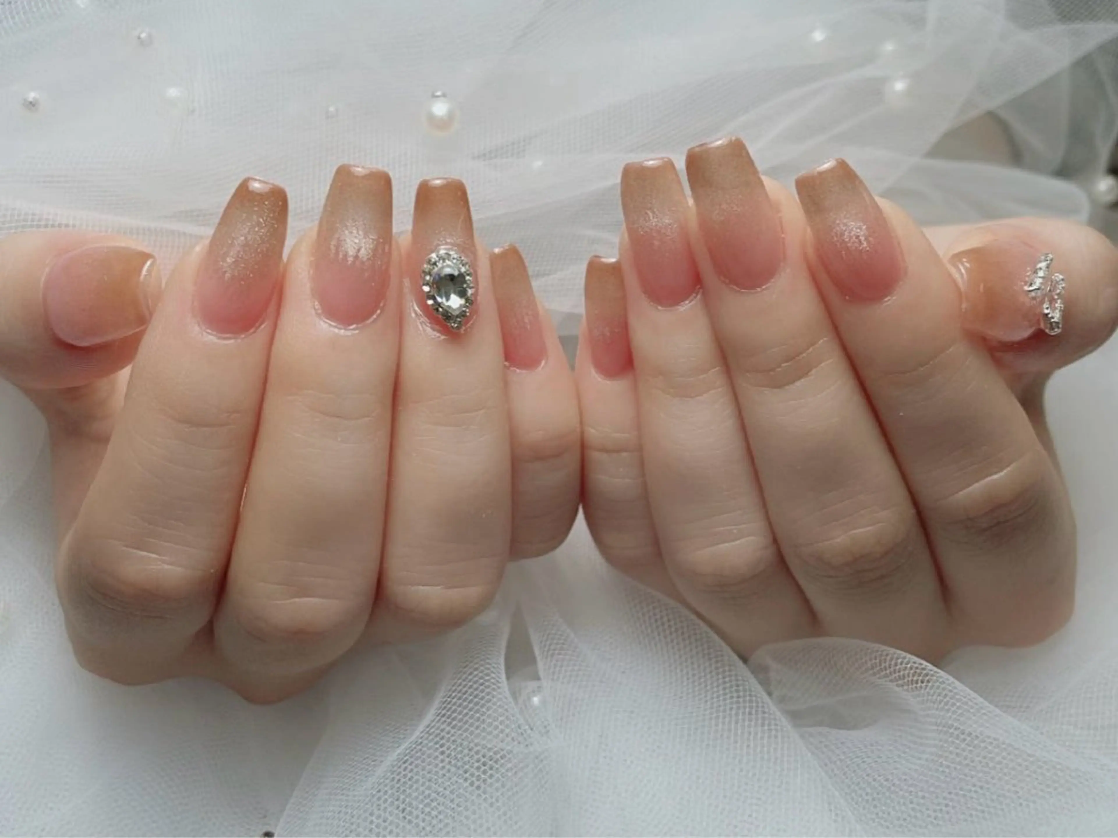 ネイル フレンチネイル ジェルネイル ハート 韓国ネイル マグネットネイル ハンドネイル ネイルサロン lotusのネイルデザイン