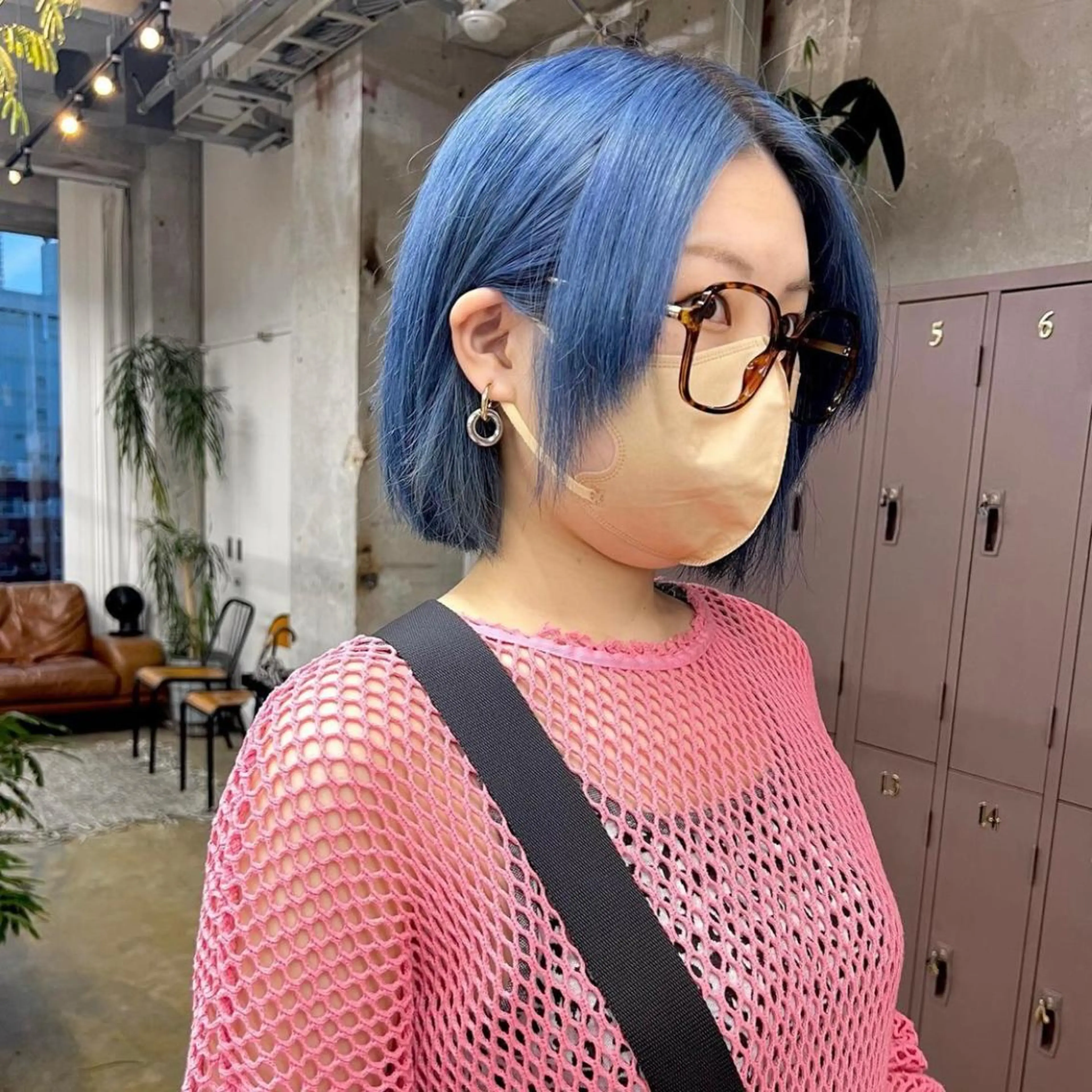 ミディアム カラー ブルーカラー ボブ カット ヘアカラー トリートメント 韓国ヘア /男女☘️ 細江 美紅のヘアスタイル