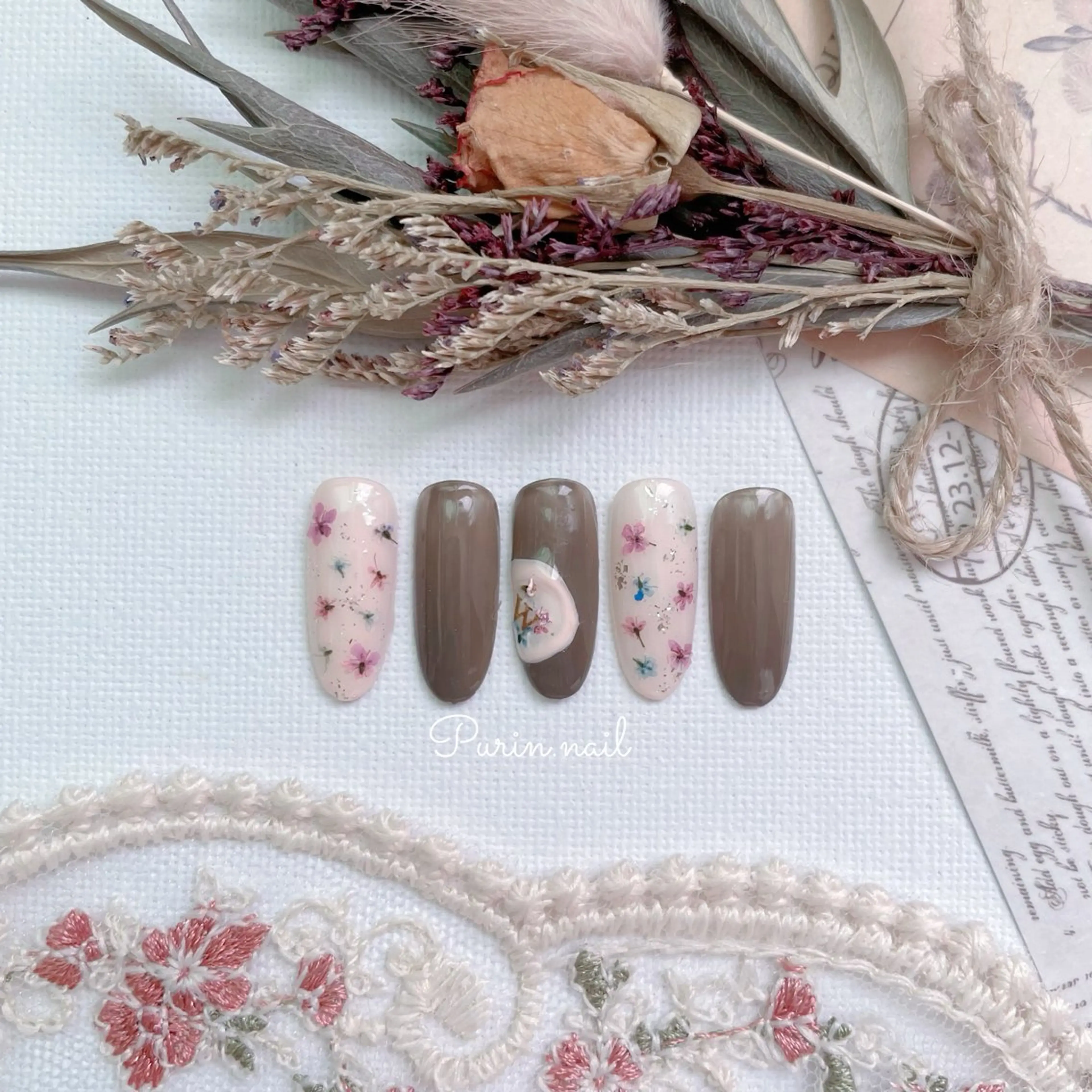 ネイル フラワーネイル 春ネイル Nails by Purin🍮のネイルデザイン