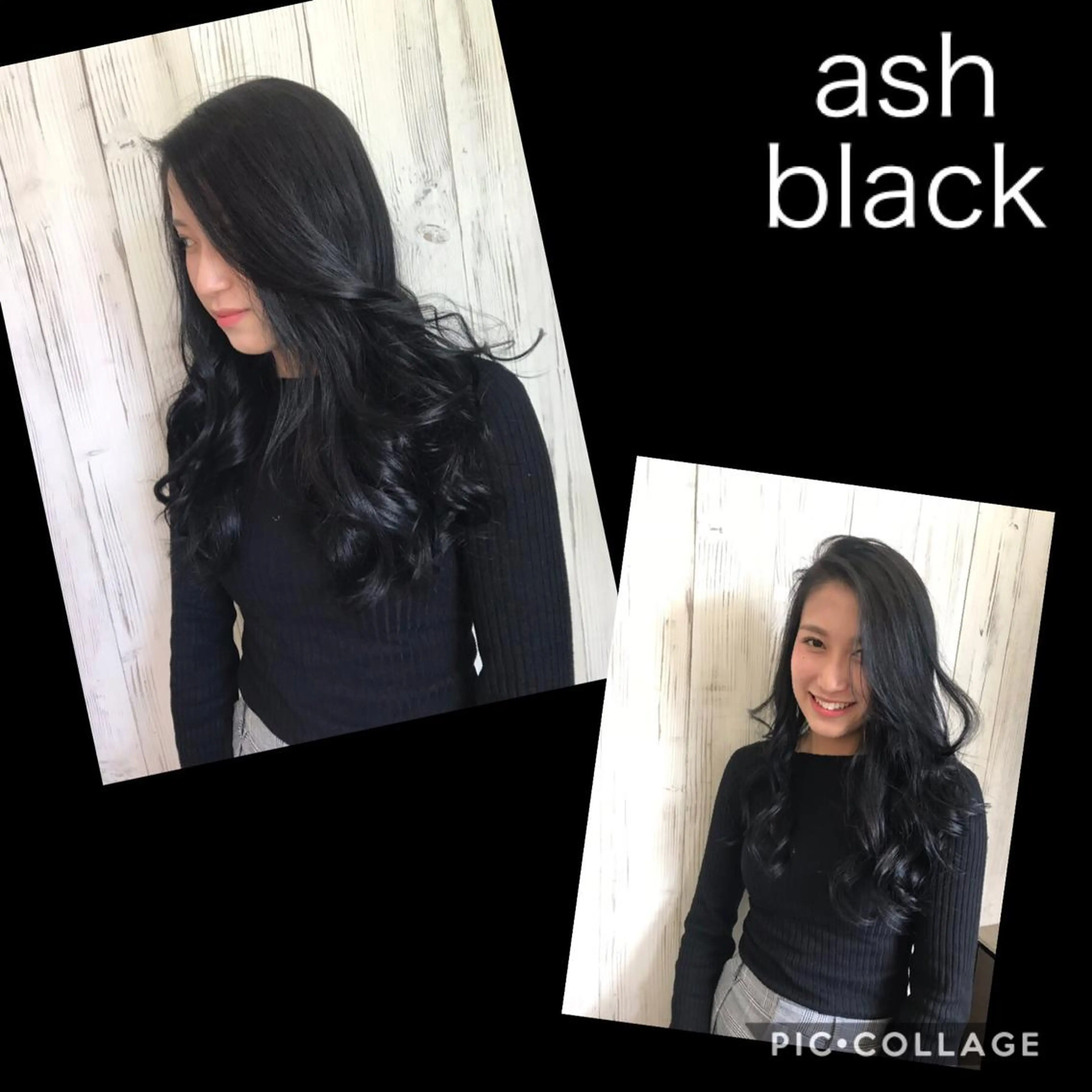 ロング カラー ヘアアレンジ アッシュ 黒髪 ブルーカラー ブルーブラック カット ヘアカラー ヘアサロンオスカー 岸和田蛸地蔵店のヘアスタイル