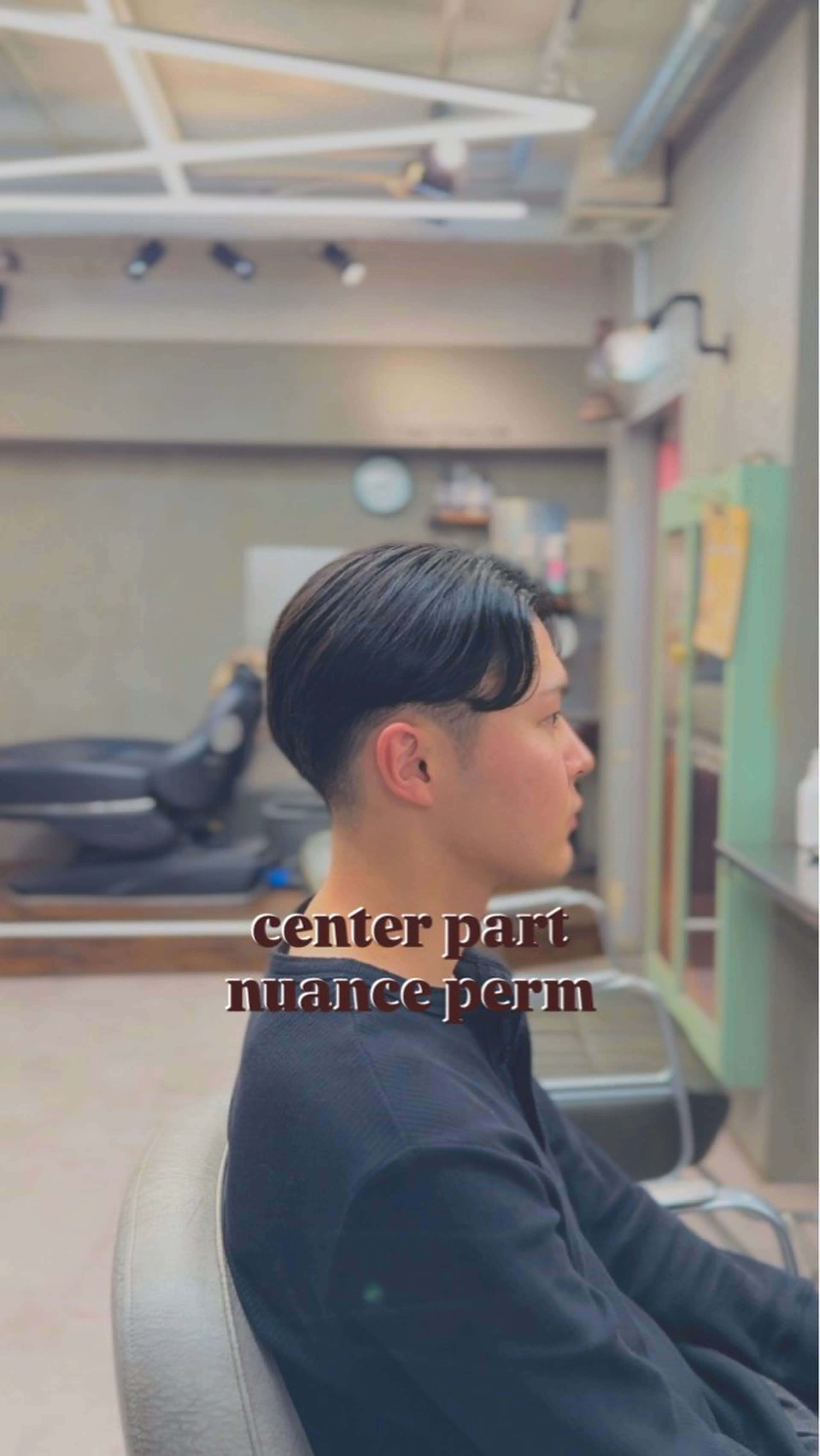 ショート メンズ センターパート カット メンズパーマカット ブリーチ渋谷トモヤのヘアスタイル
