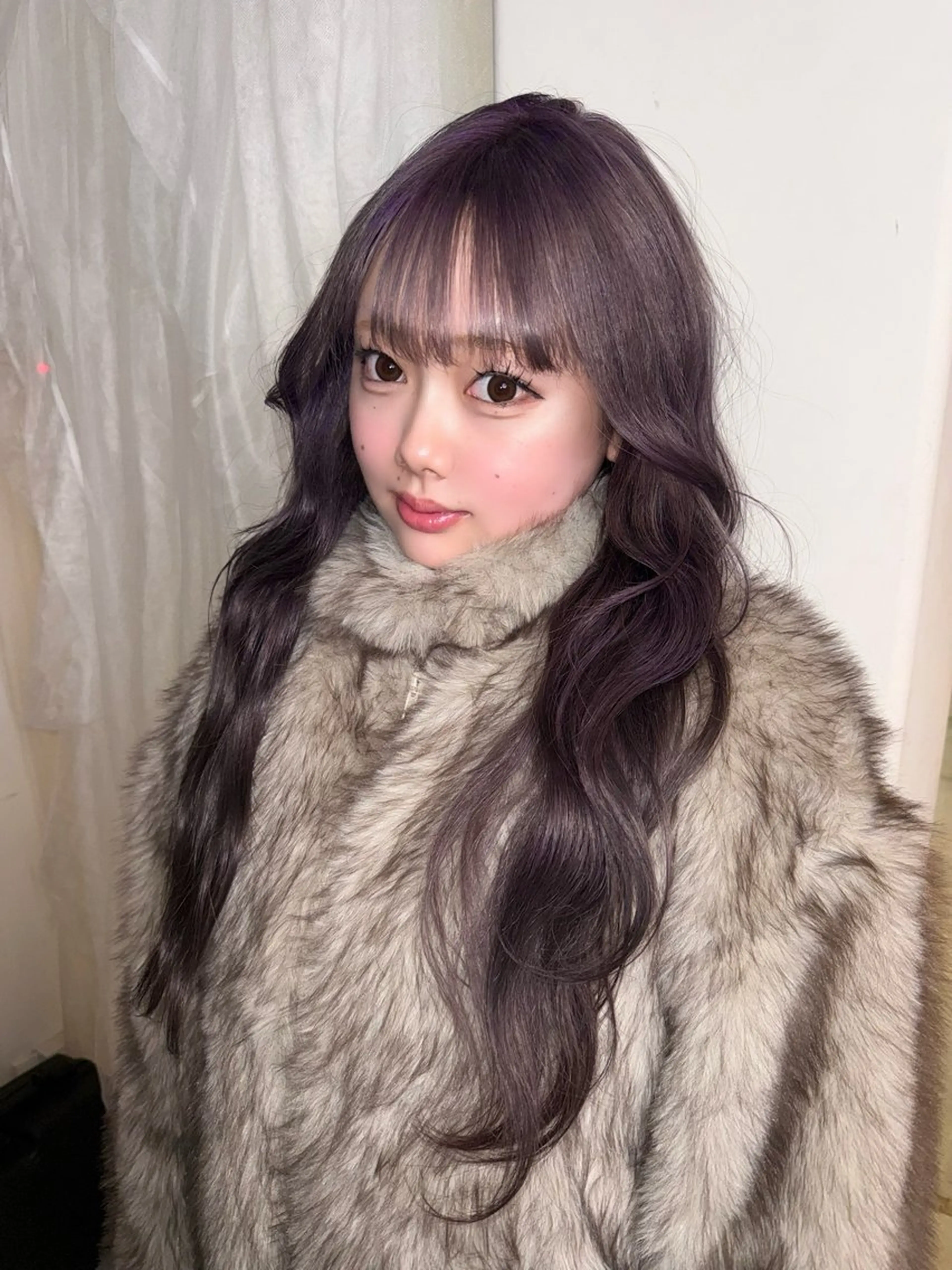 ロング カラー グレージュ ラベンダーカラー ラベンダーグレージュ ラベンダーグレー ヘアカラー トリートメント ヘッドスパ ヘアセット HARUNA/原宿/ デザイン/カットのヘアスタイル