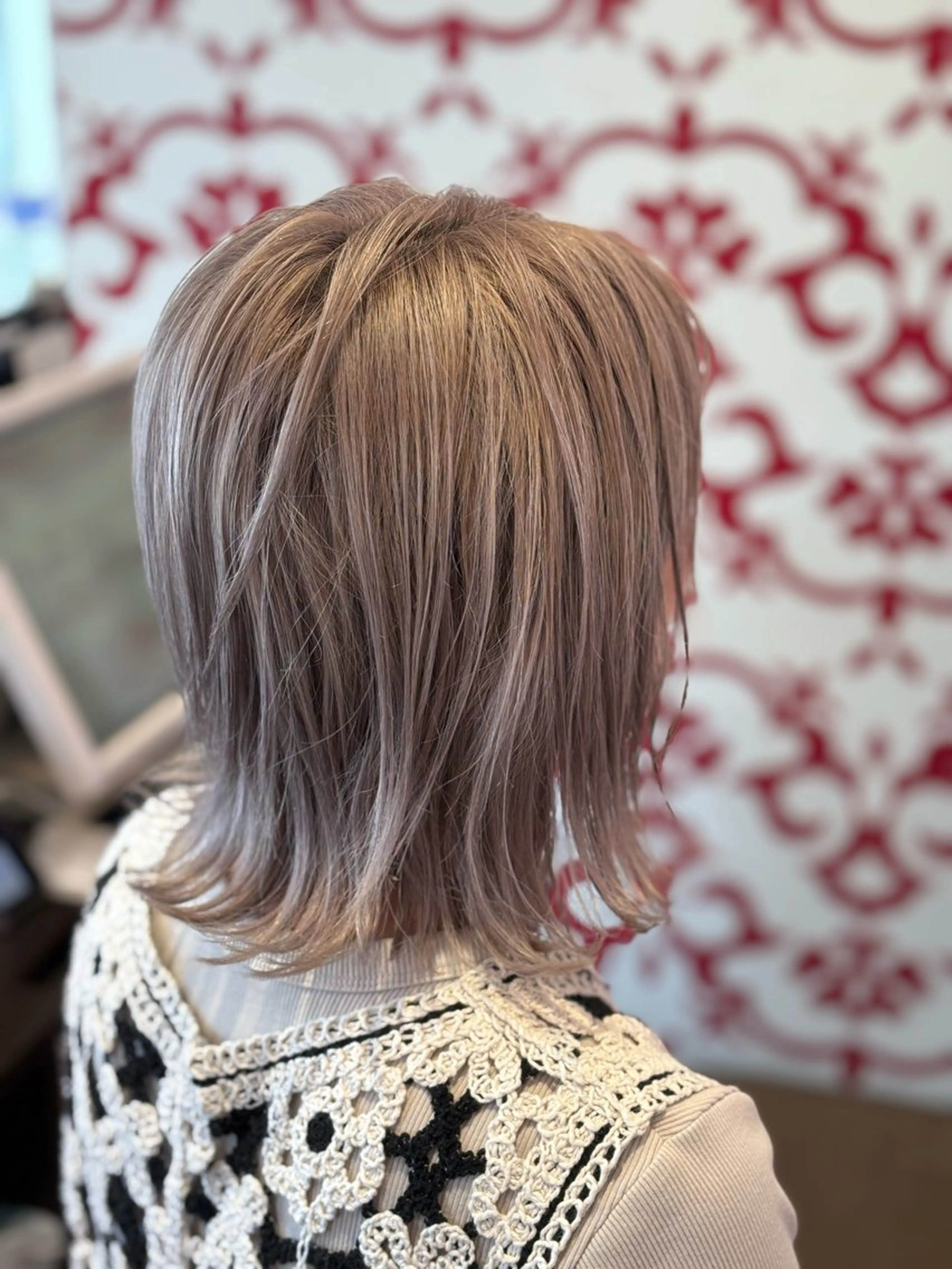 ミディアム カラー ブリーチ ０分パーマ/ メンズパーマ藤原海斗のヘアスタイル