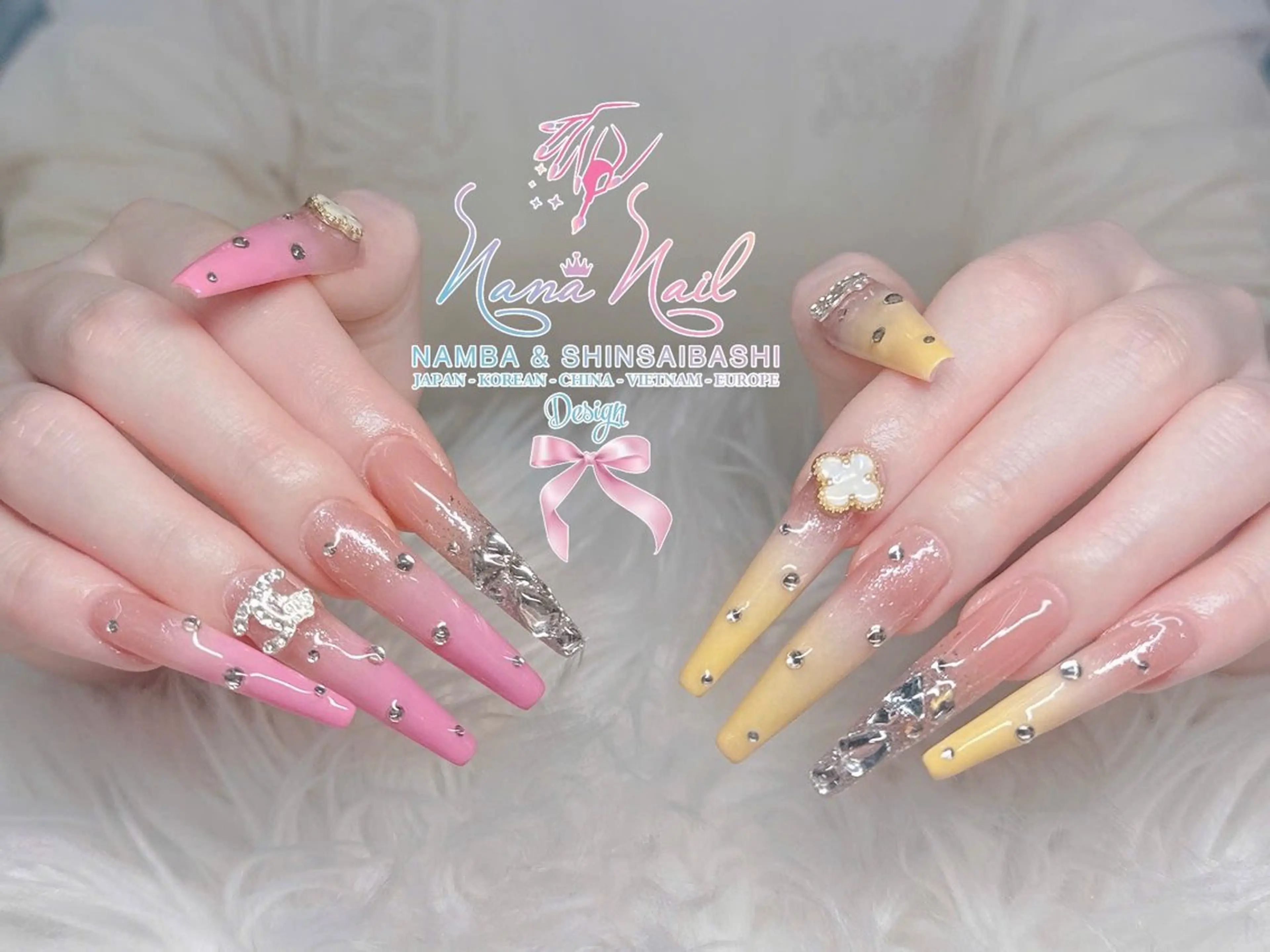 ロング 韓国風ヘア ロング クリスマス Linanail Nambaのネイルデザイン