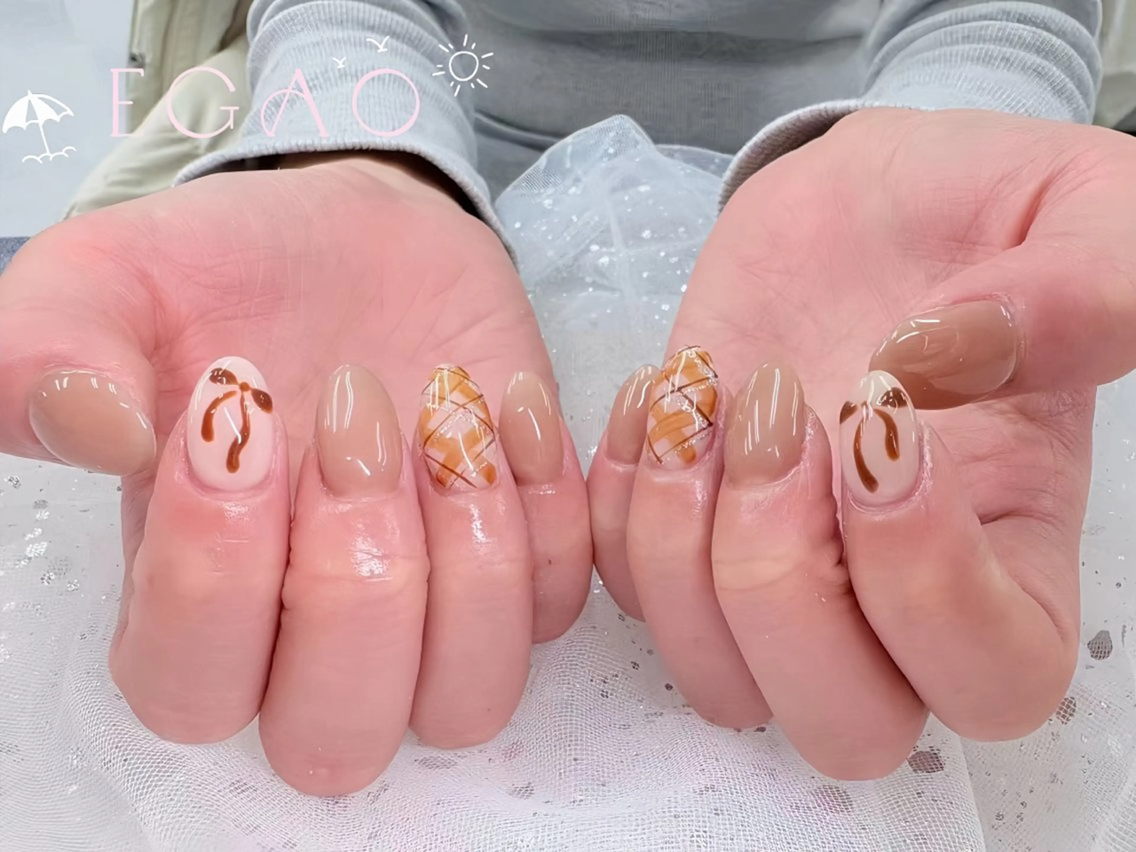 ネイル アートネイル フットネイル フレンチネイル ジェルネイル グラデーション ハンドネイル Egao Nail錦糸町店のネイルデザイン