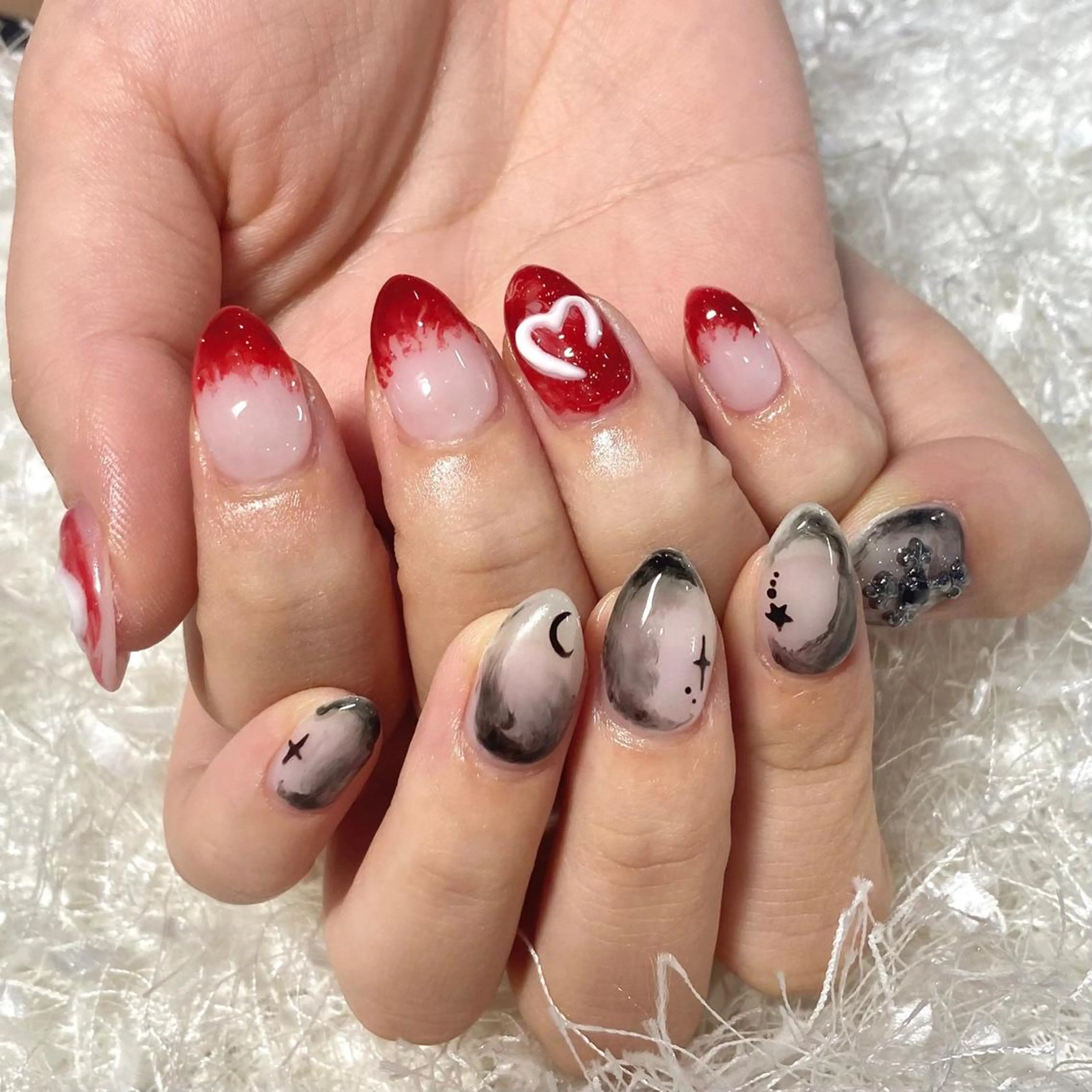 ネイル 長さ出し フレンチネイル ジェルネイル グラデーション 韓国ネイル ハンドネイル Nail&eye Belire 新宿のネイルデザイン