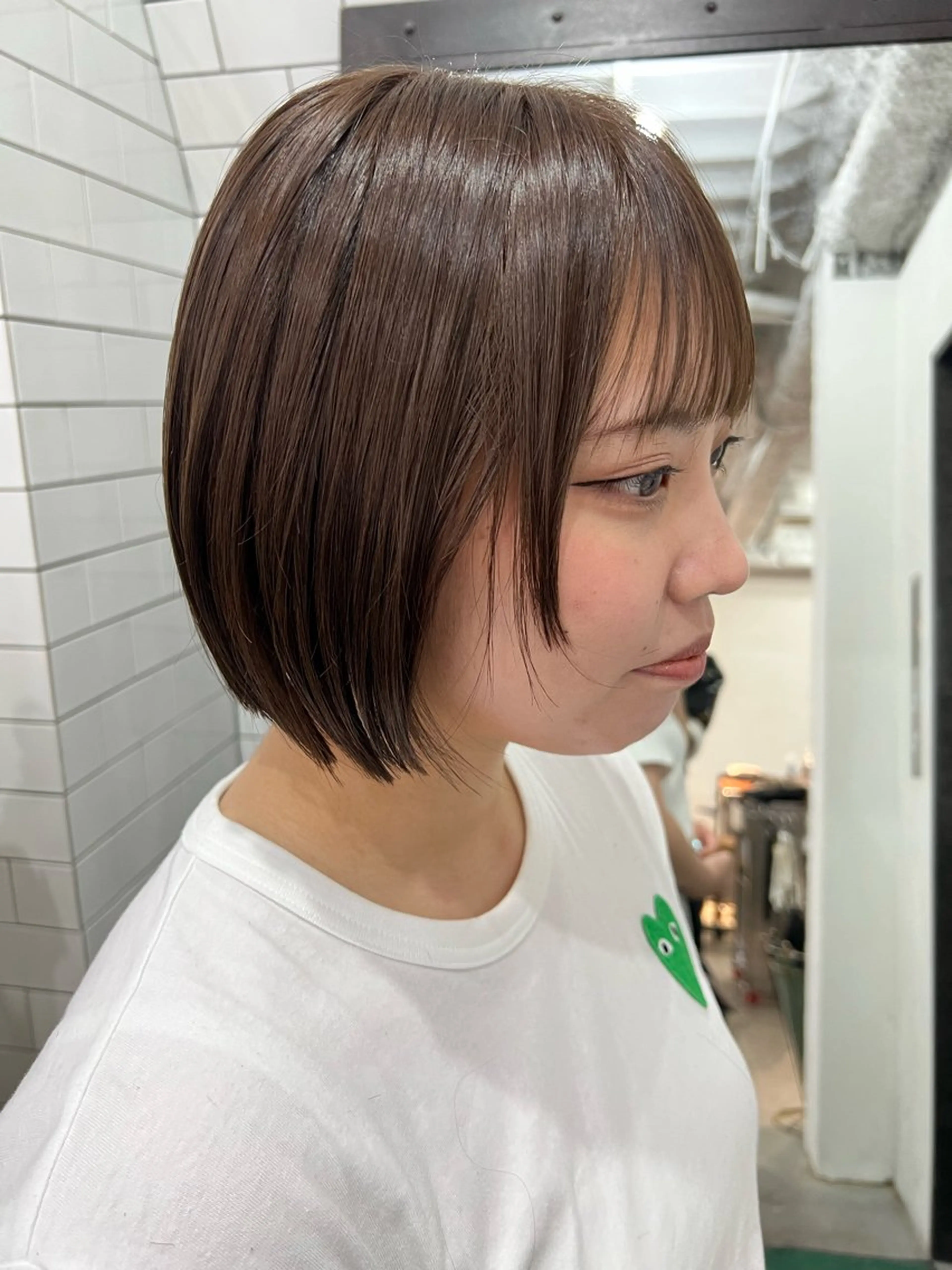 ショート カット ヘアカラー トリートメント 紙屋町ショート /ボブ　パーマ河内蓮のヘアスタイル