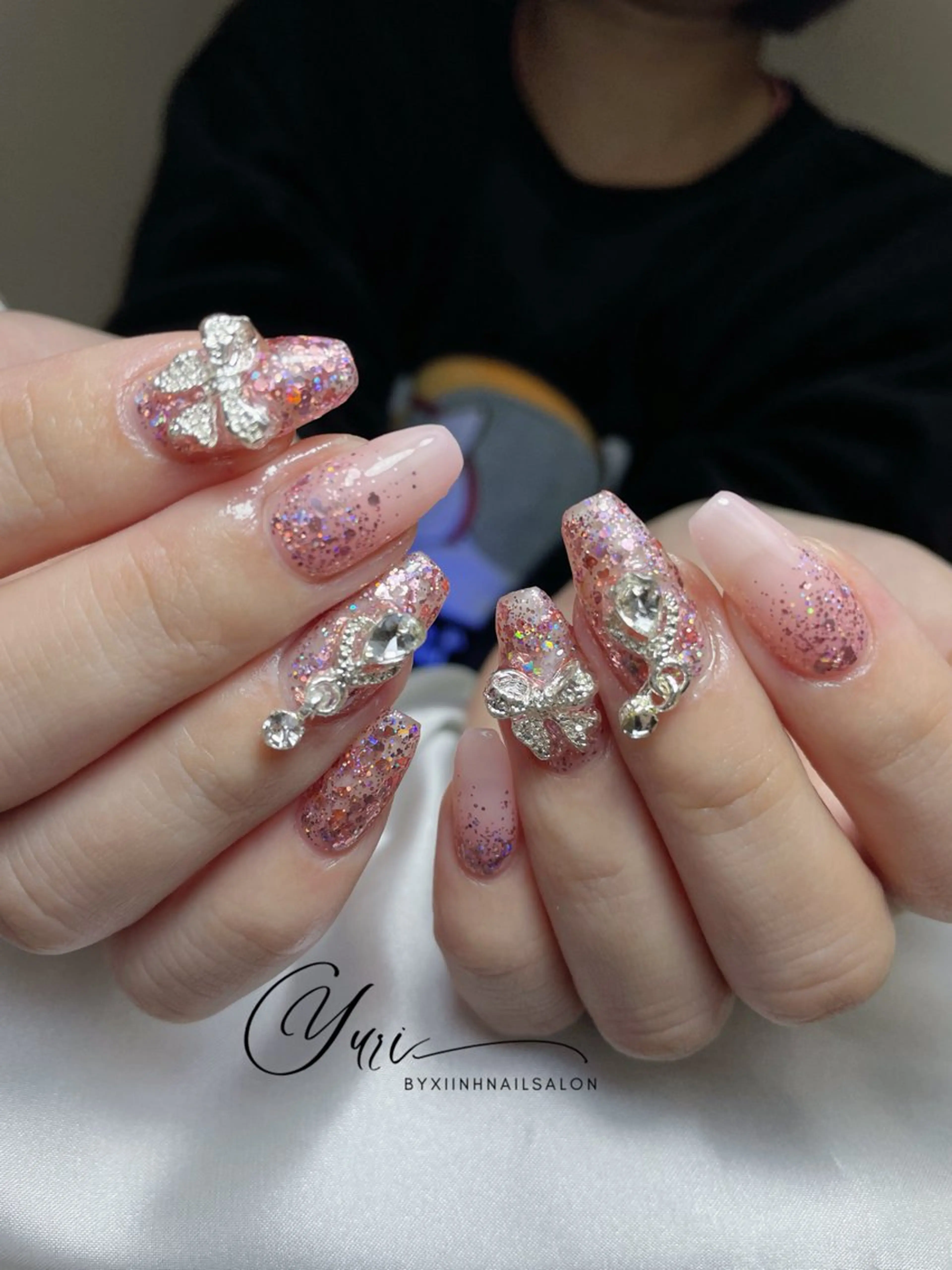 ネイル チークネイル 桜ネイル 長さ出し フットネイル ジェルネイル ハンドネイル YURI NAILのネイルデザイン