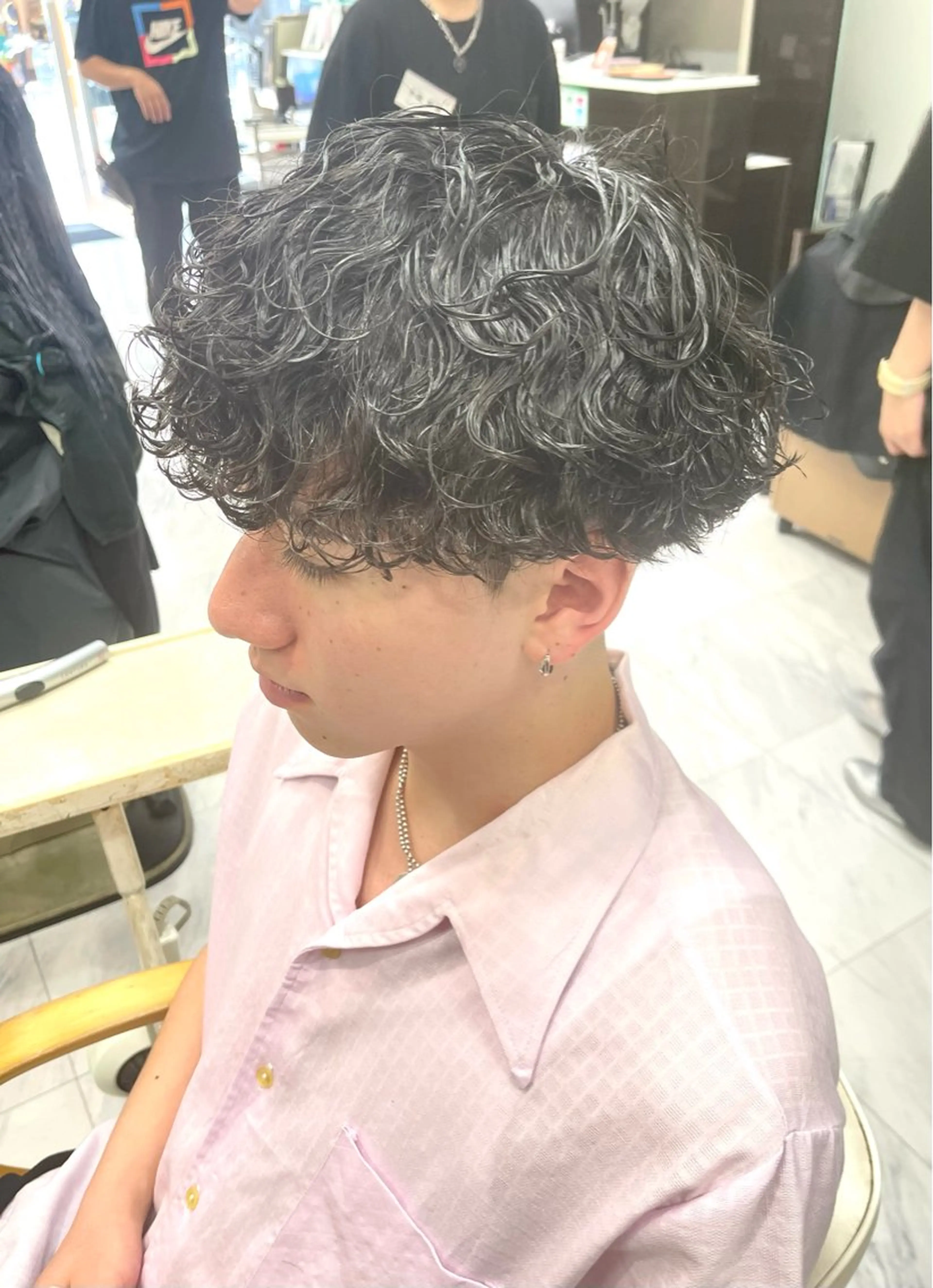 ショート パーマ メンズ メンズパーマ 波巻きパーマ カット パーマ トリートメント 🌻メンズカット 落合諒🌻のヘアスタイル