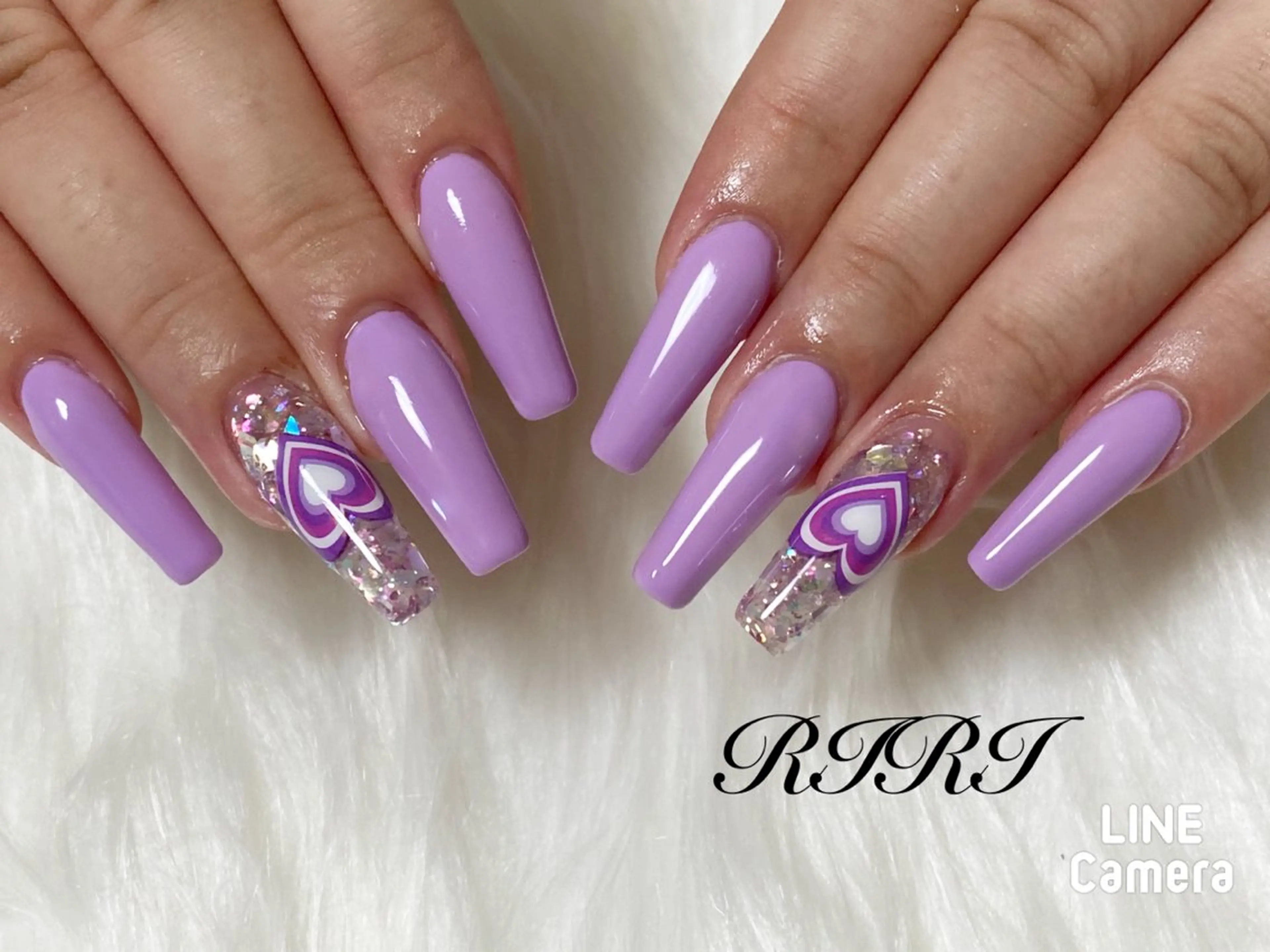 ネイル ジェルネイル ハート キラキラネイル 韓国ネイル ラメ(グリッター) ハンドネイル riri オーナーのネイルデザイン