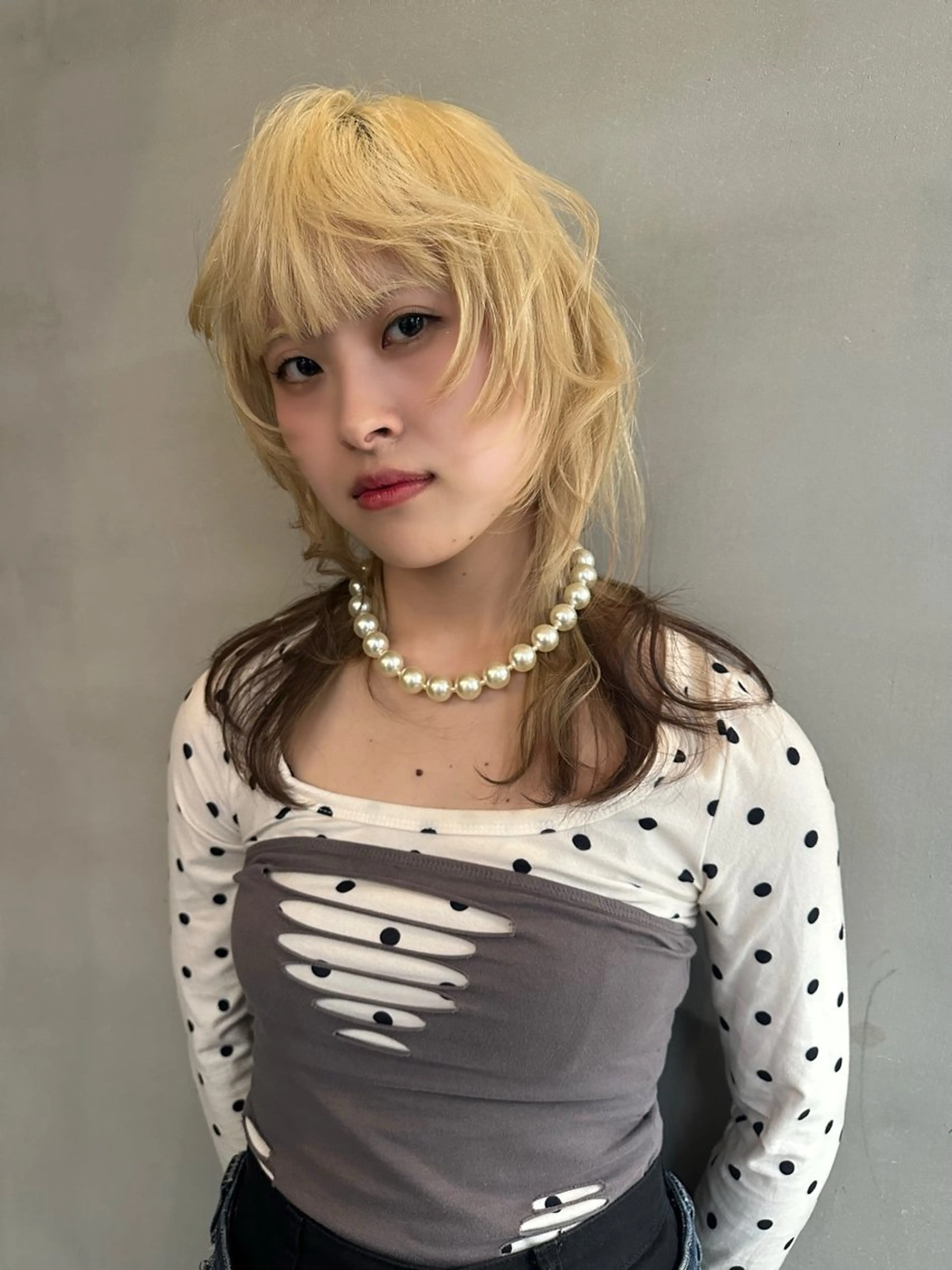 セミロング カラー ヘアアレンジ MIYU/ニュアンス /ケアブリーチカラーのヘアスタイル