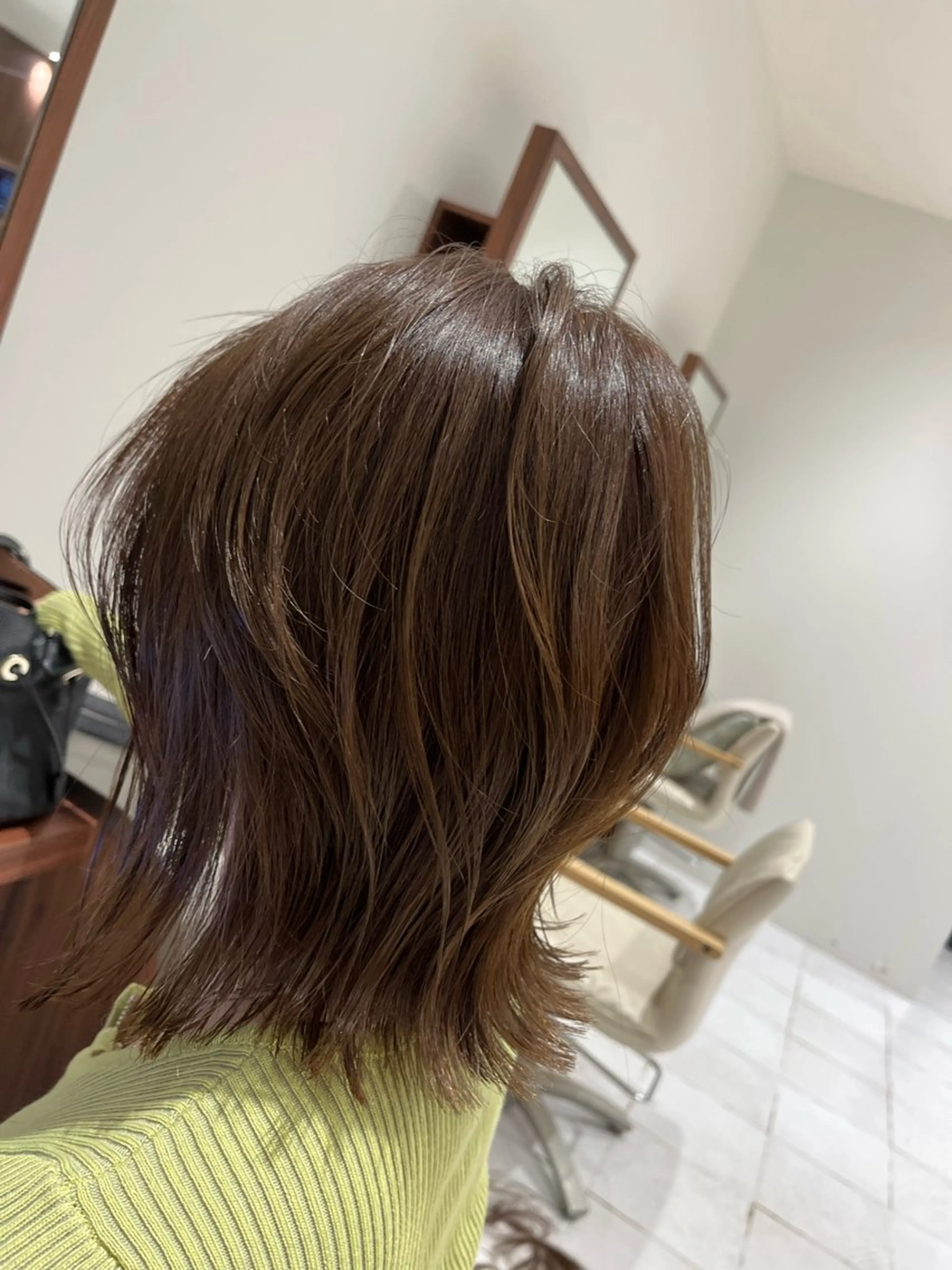 ミディアム カラー ハイライトカラー ボブ くびれヘア ハイライト 髪質改善 カット ヘアカラー トリートメント OASIS AVEDA 船橋店所属・河津 太郎のヘアスタイル