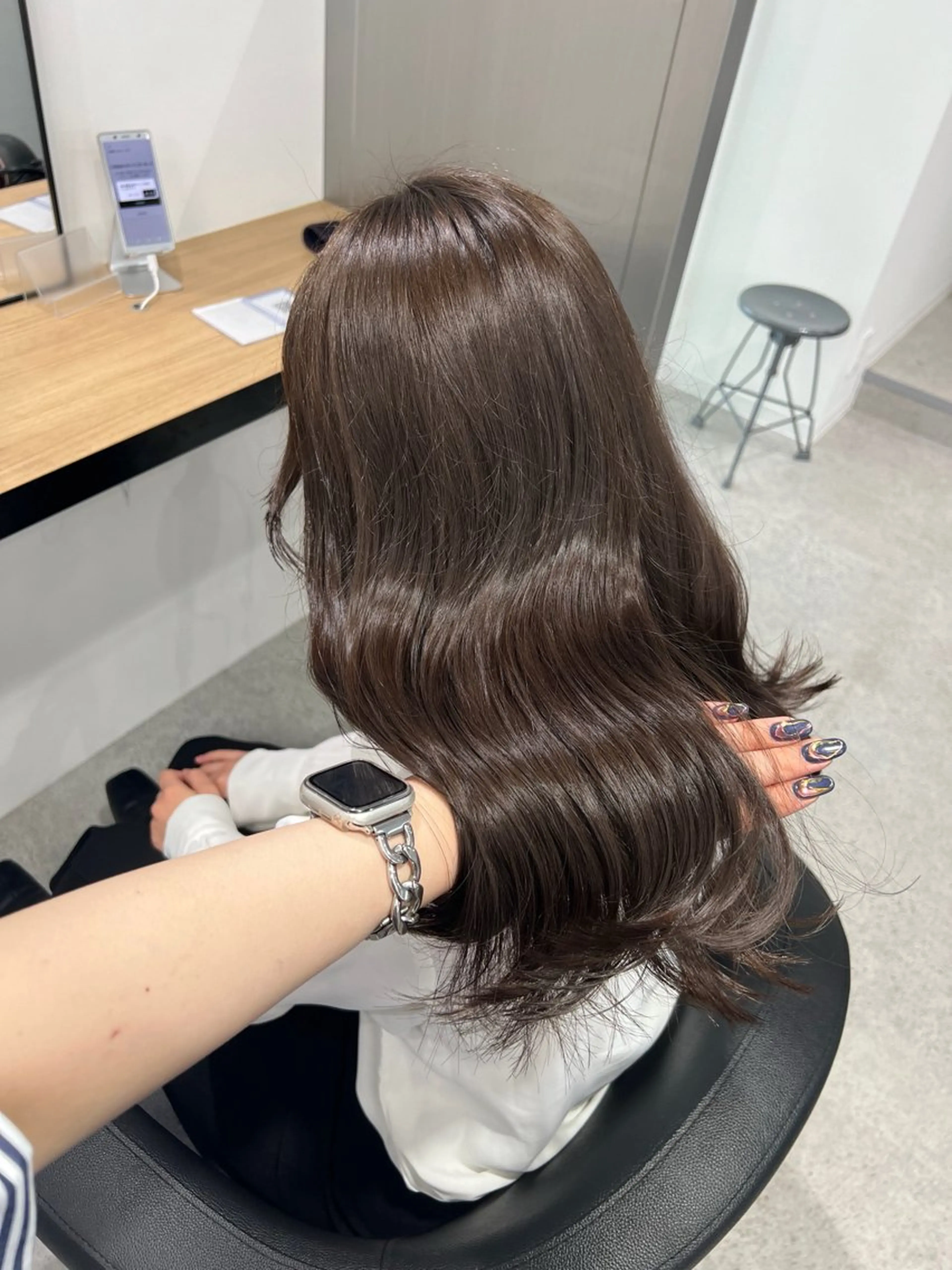 ロング カラー 暗髪🩶ラベンダー/ ブルー/ユウナ🤍のヘアスタイル