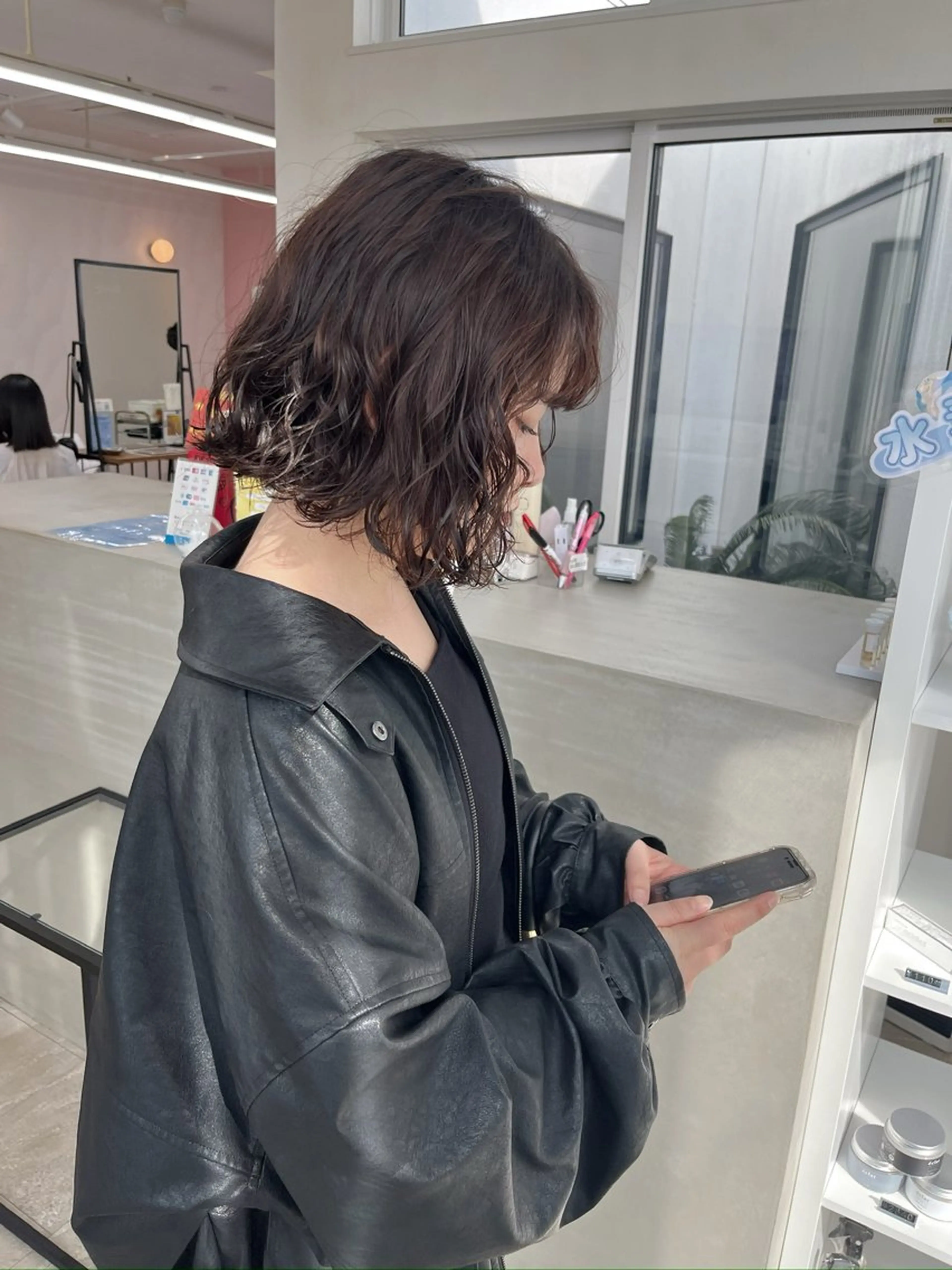 ミディアム パーマ ミディアムパーマ ボブ kitagawa mayuのヘアスタイル