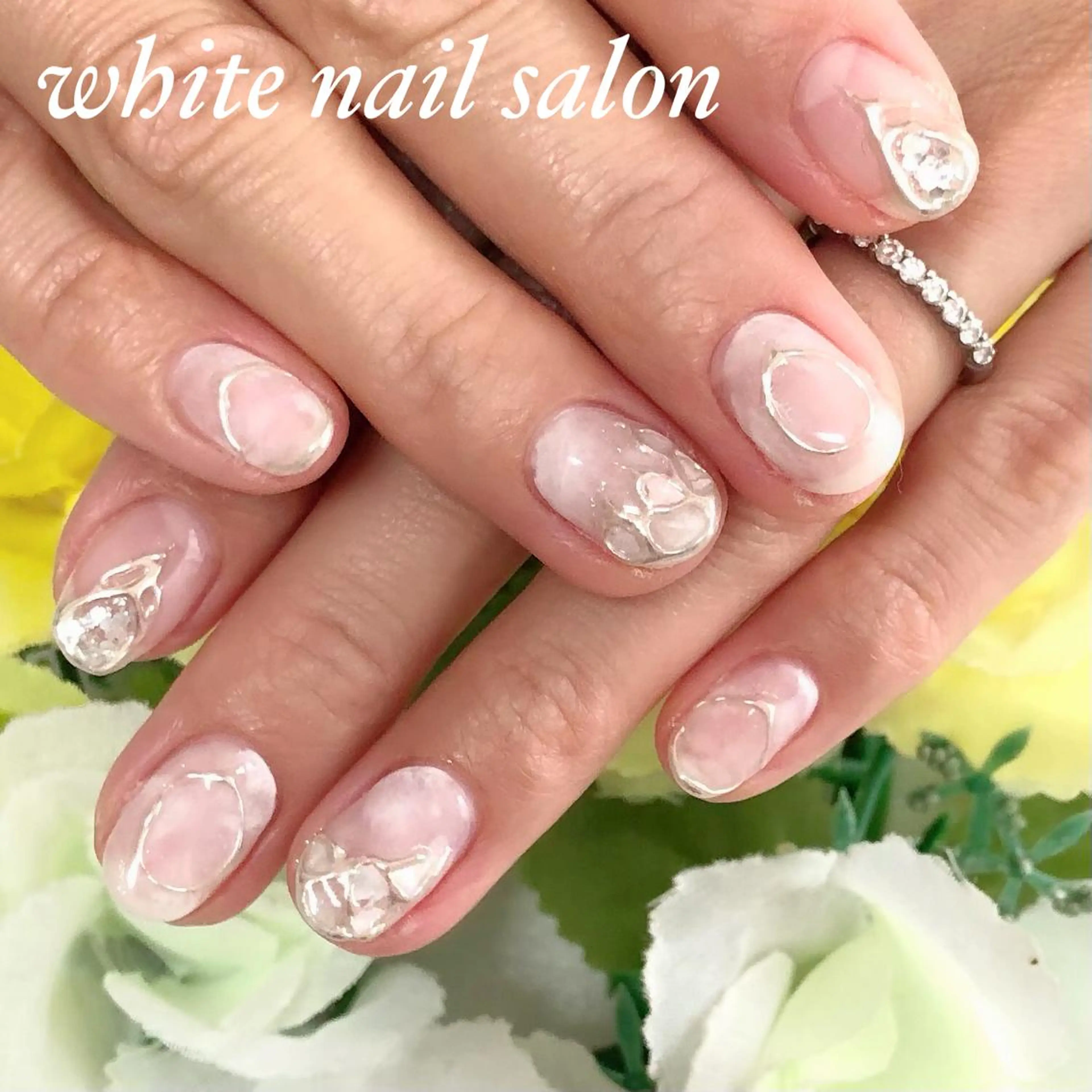 ネイル アートネイル フレンチネイル ジェルネイル ハードジェル 持ち込み ハンドネイル white nail salonのネイルデザイン