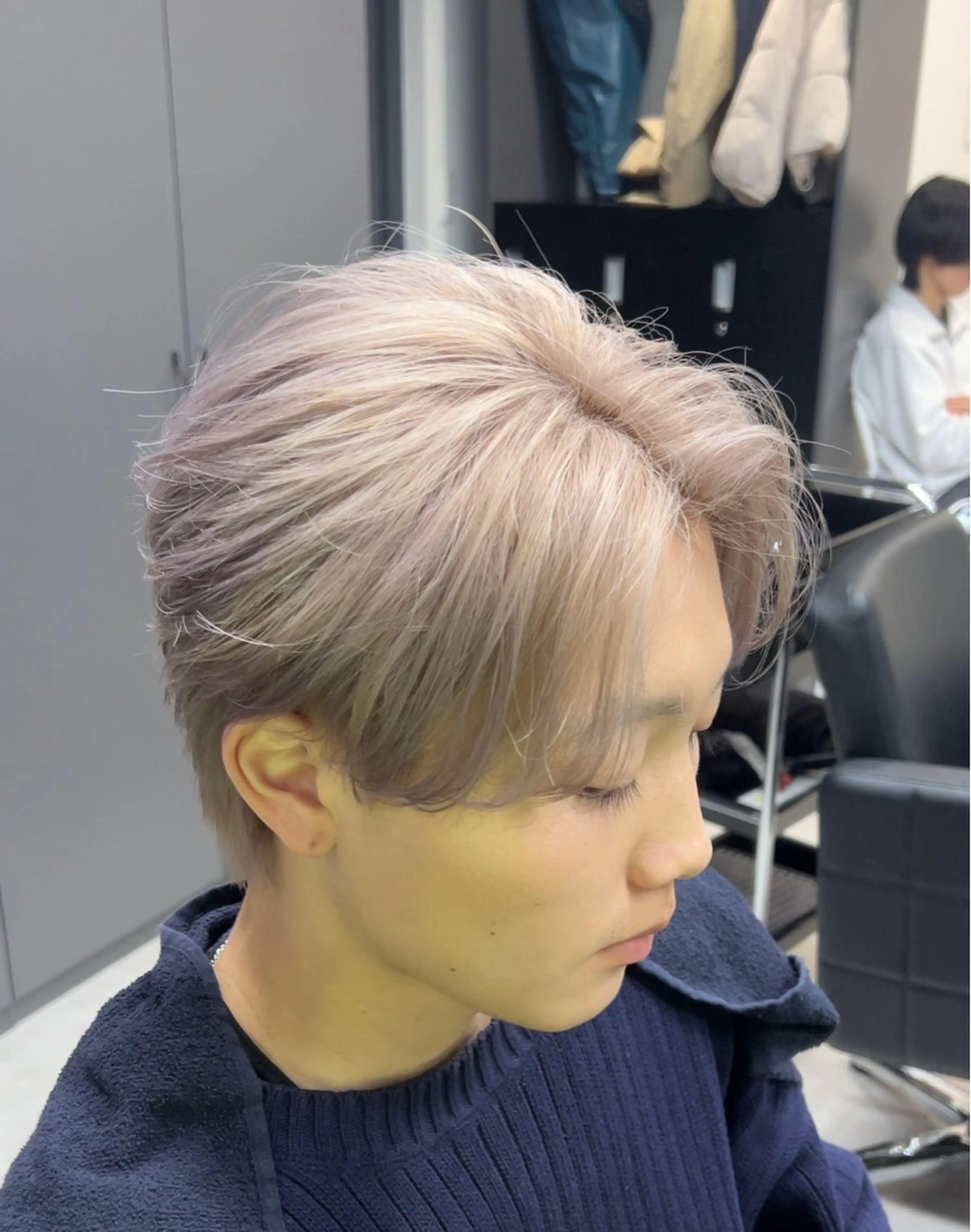 ショート カラー メンズ ベージュカラー ブロンド ピンクカラー ピンクベージュ ヘアカラー トリートメント ヘアセット 過去1を約束します /アシザワダイキのヘアスタイル