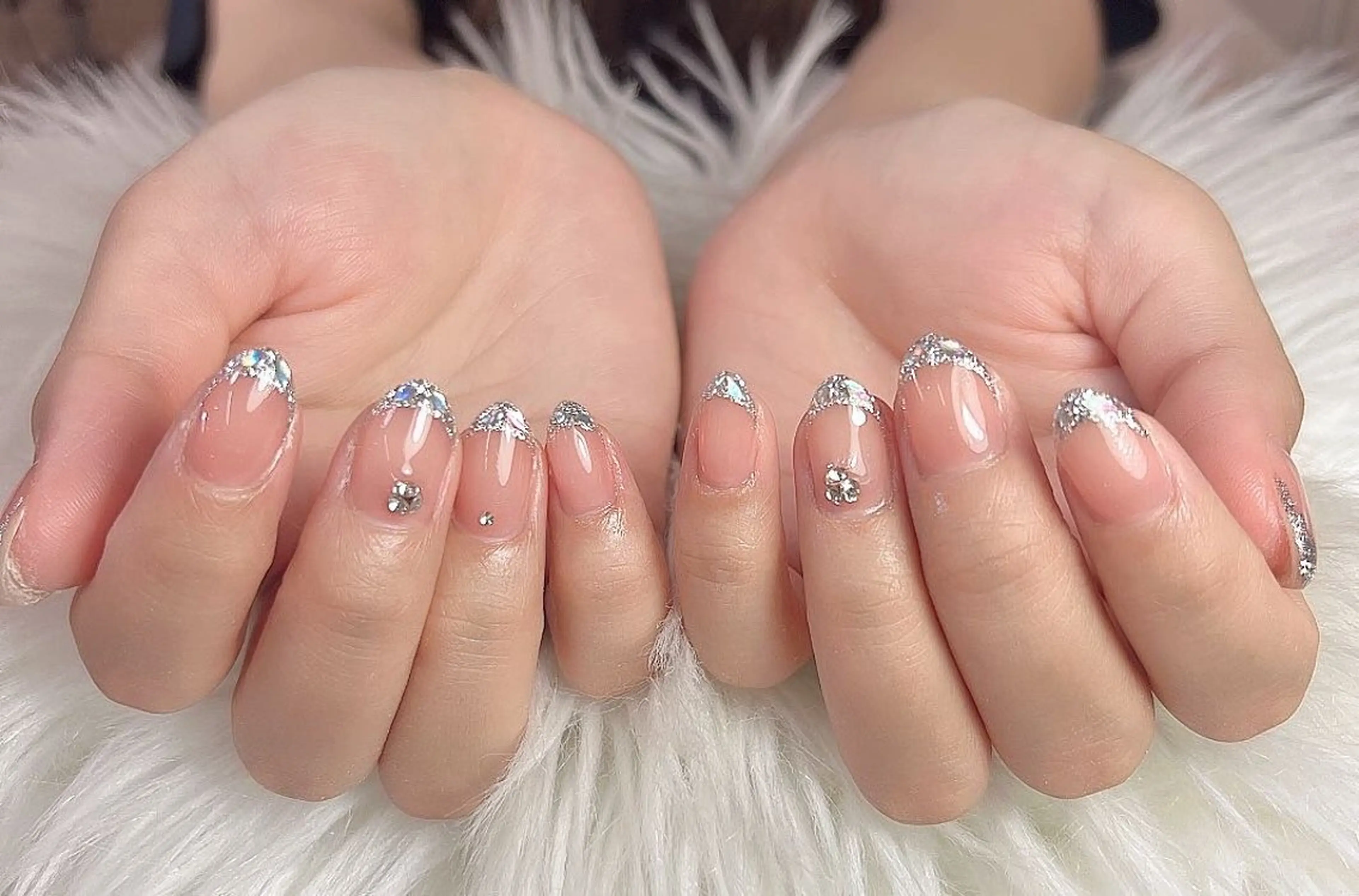 ネイル フレンチネイル ガラスフレンチ Aina nail さゆりのネイルデザイン