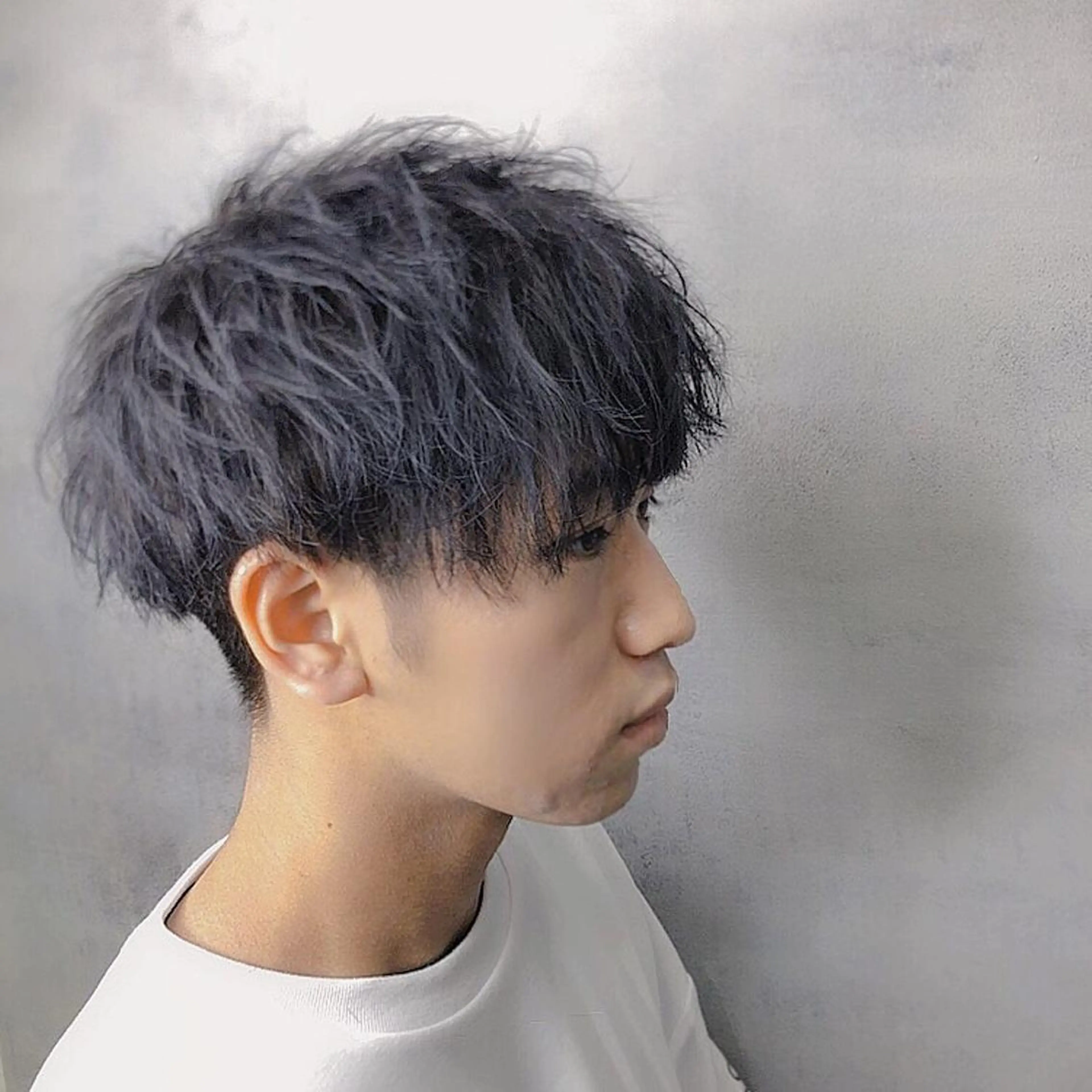 ショート カラー パーマ メンズ ［銀座］淡色 ラベンダー🫧大村のヘアスタイル