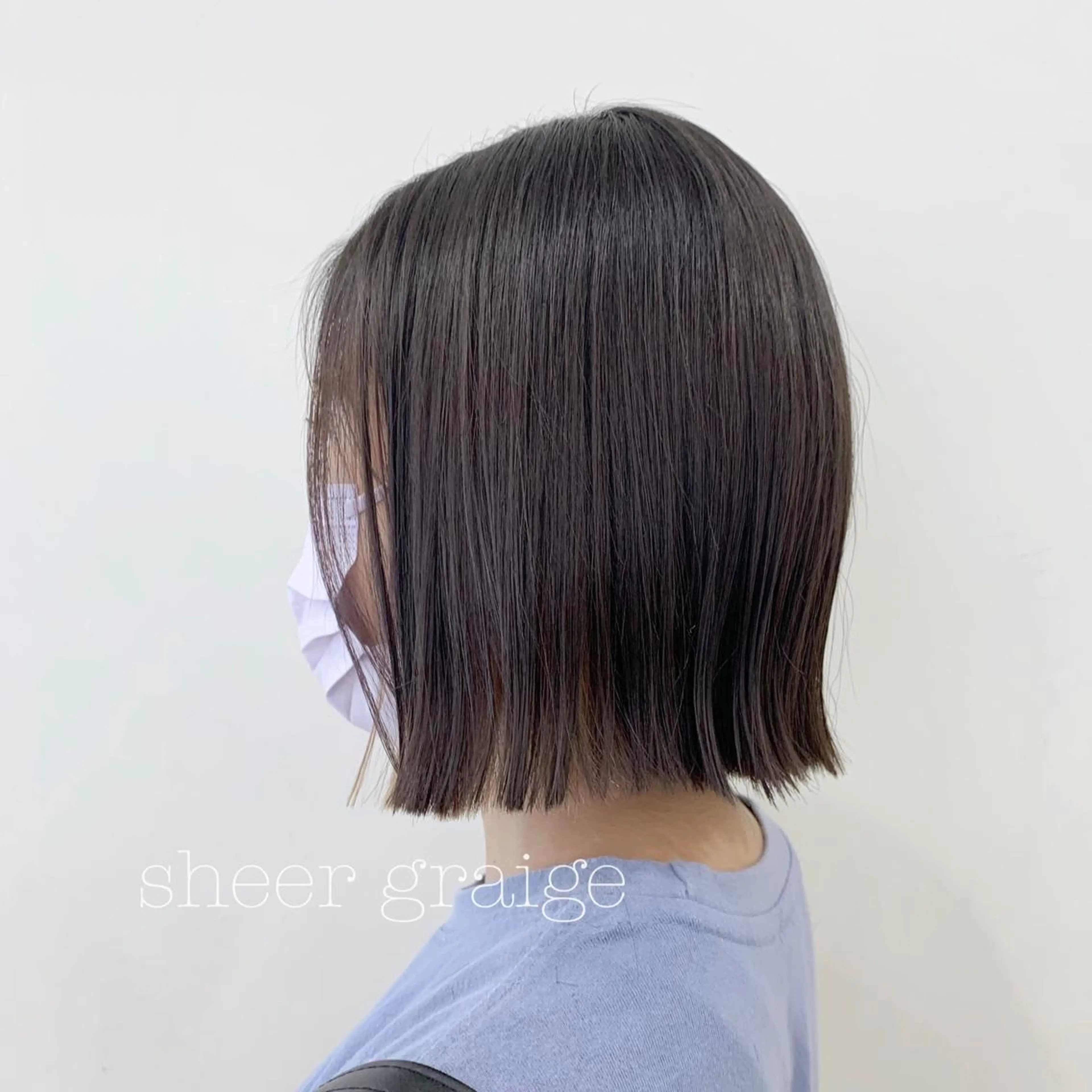 ショート カラー カット ヘアカラー トリートメント ぱつっとボブ/ 小野あかねのヘアスタイル