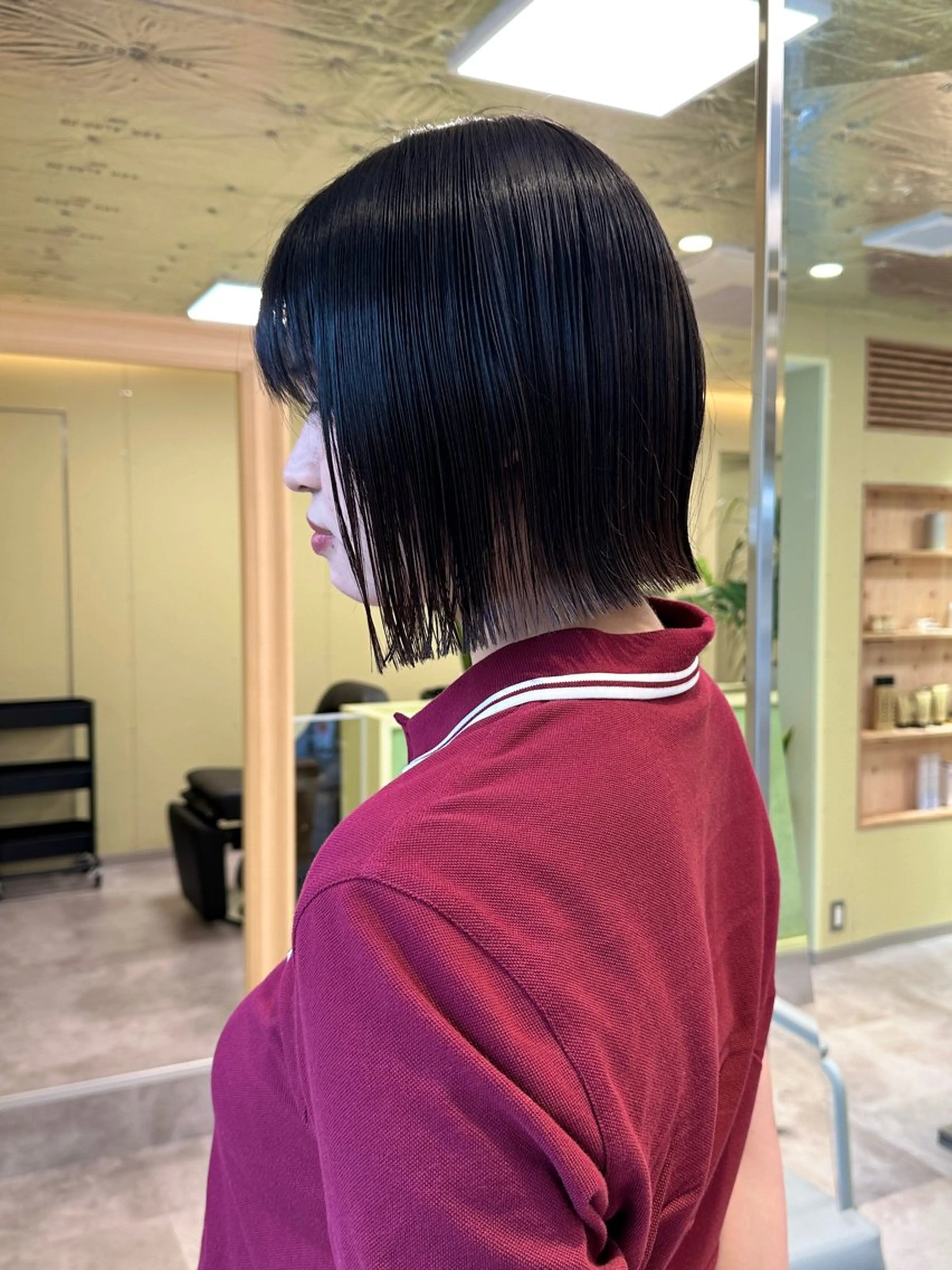ミディアム カット ヘアカラー ボブ/ぱつっとボブ/ 谷口 海星のヘアスタイル