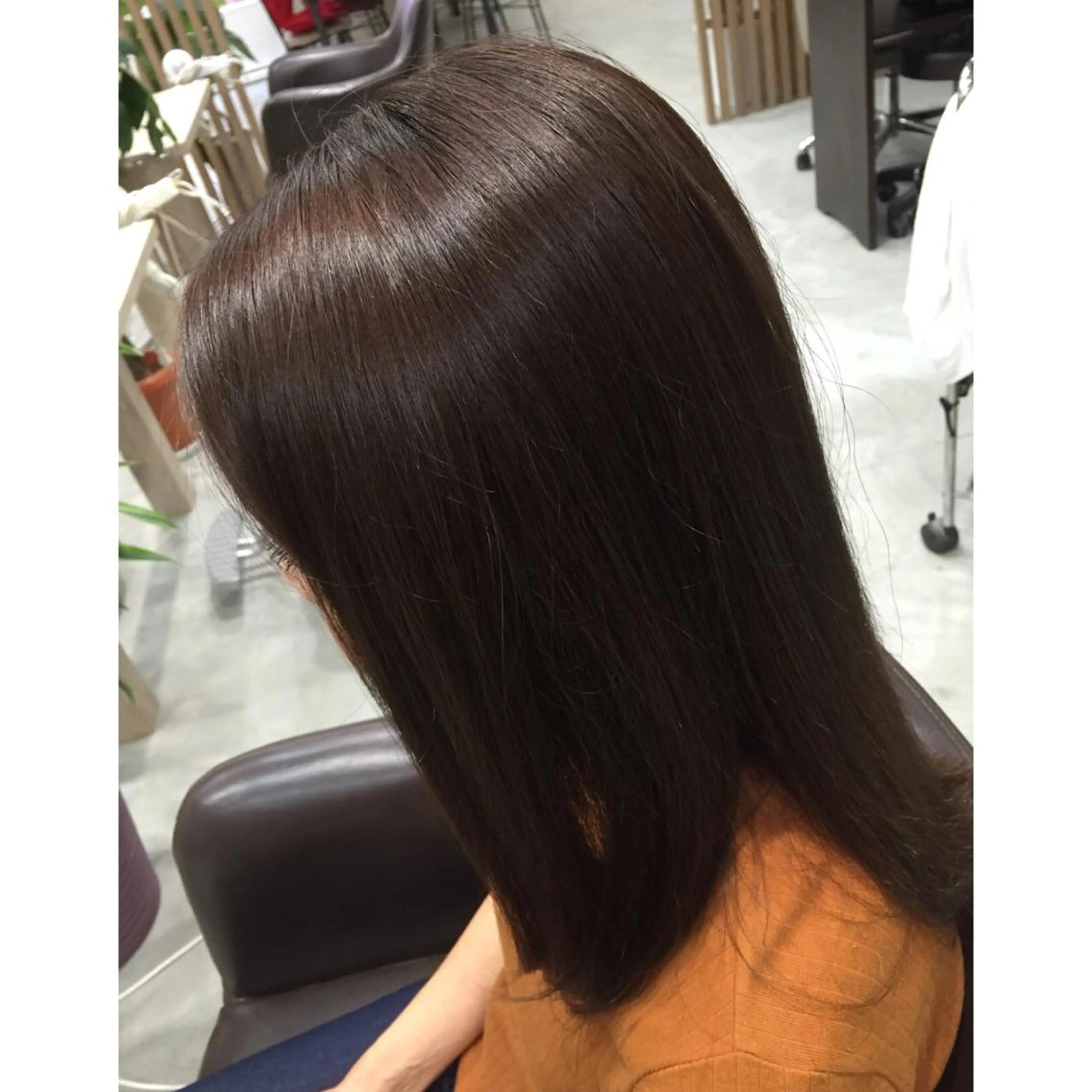 ロング カラー ヘアアレンジ ブラウンカラー ダークブラウン 福壽 優奈のヘアスタイル