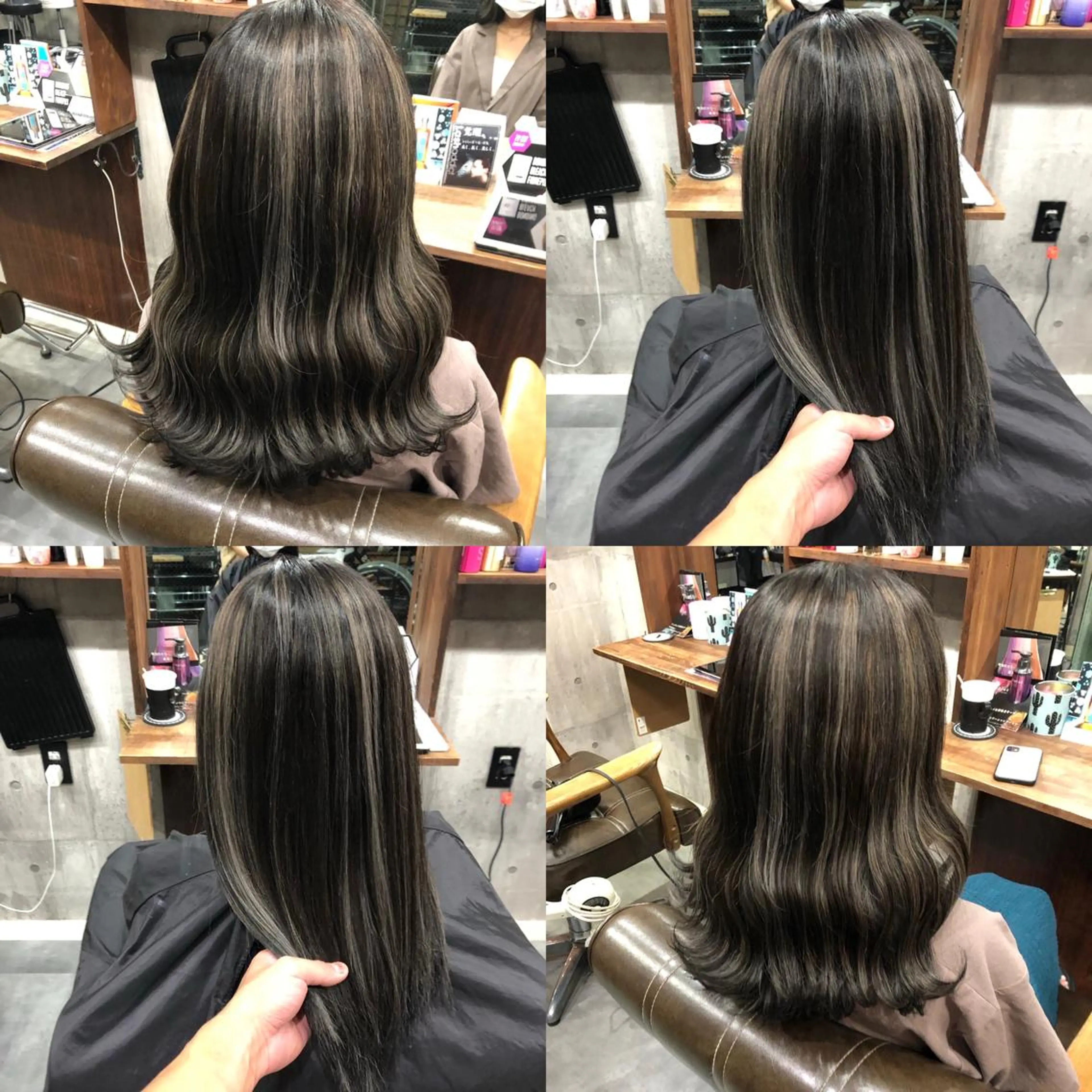 ミディアム ハイライト レイヤー/エクステ alpha下妻のヘアスタイル