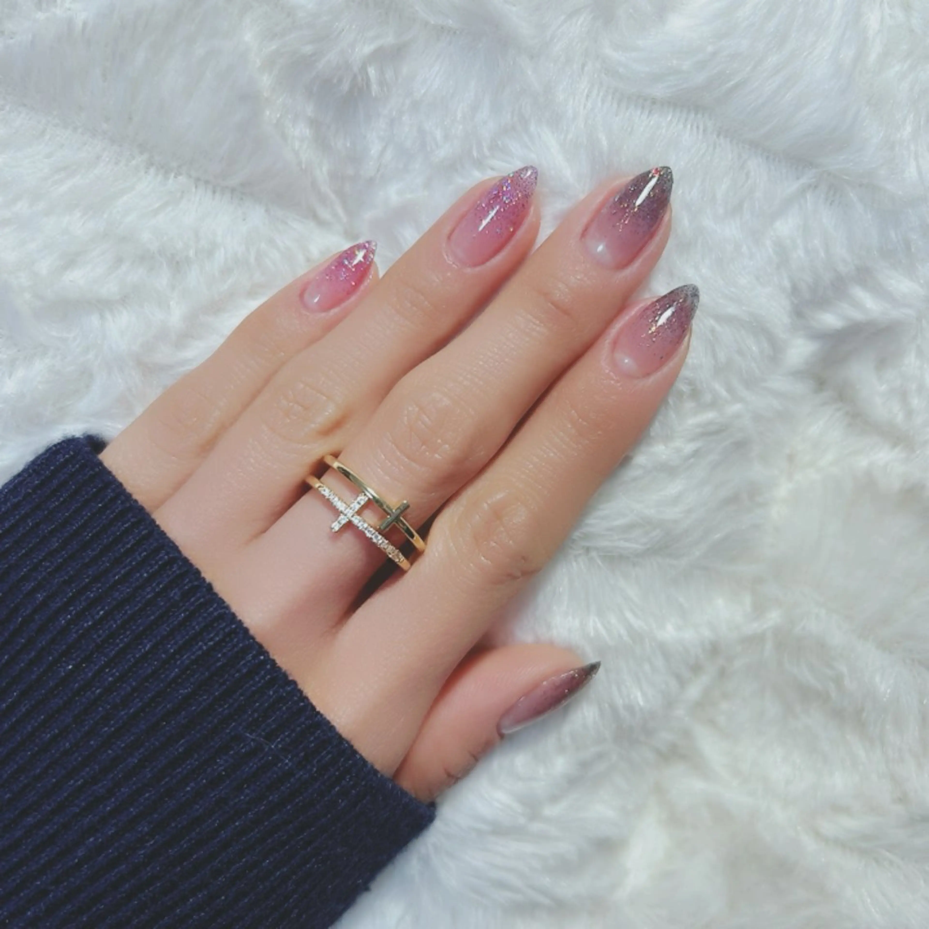 ネイル グラデーション ラメ(グリッター) ラメグラデーション ANNE綾瀬店 eriのネイルデザイン