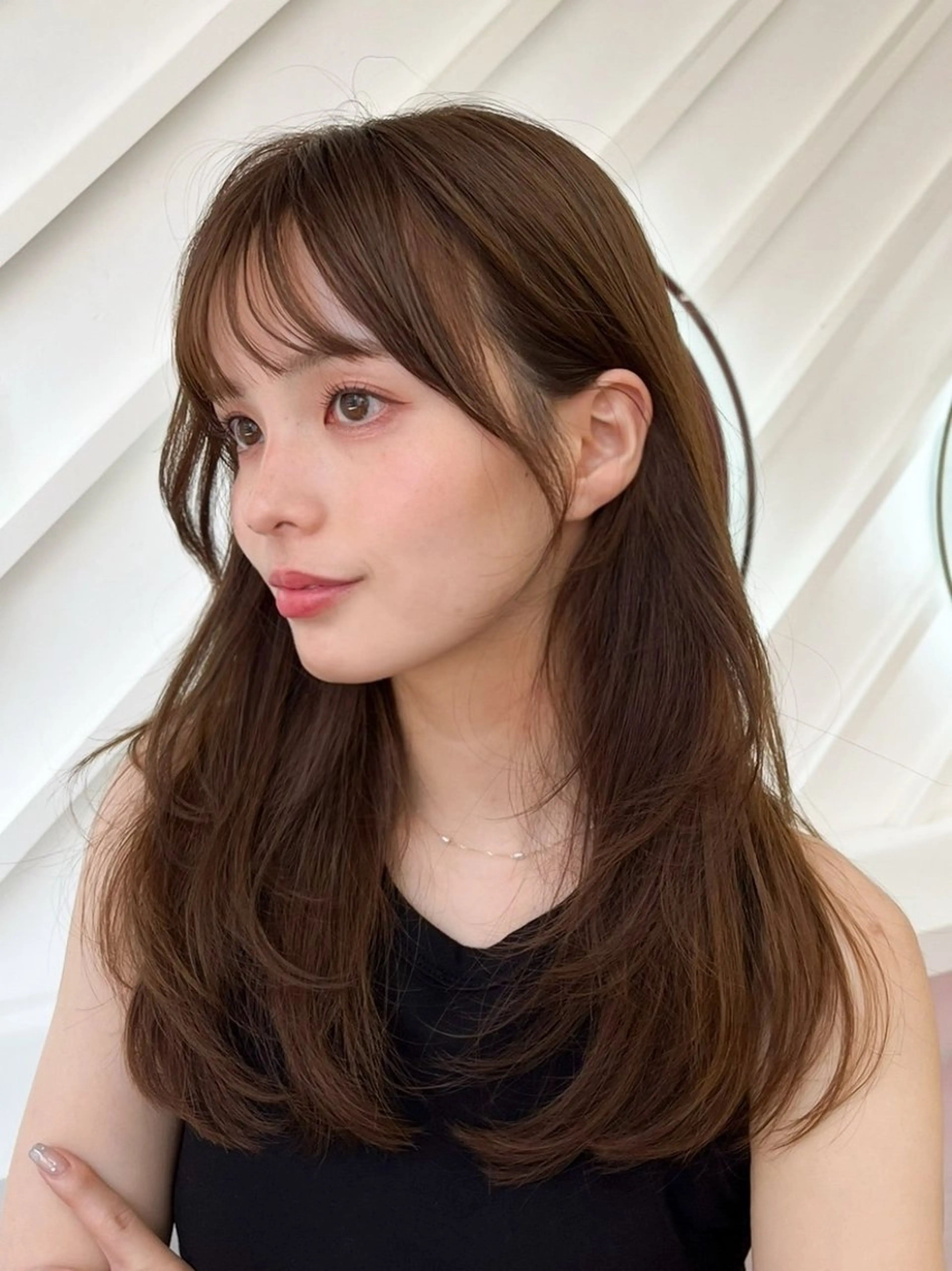 セミロング カラー 山崎/ボブ縮毛矯正 レイヤー髪質改善のヘアスタイル