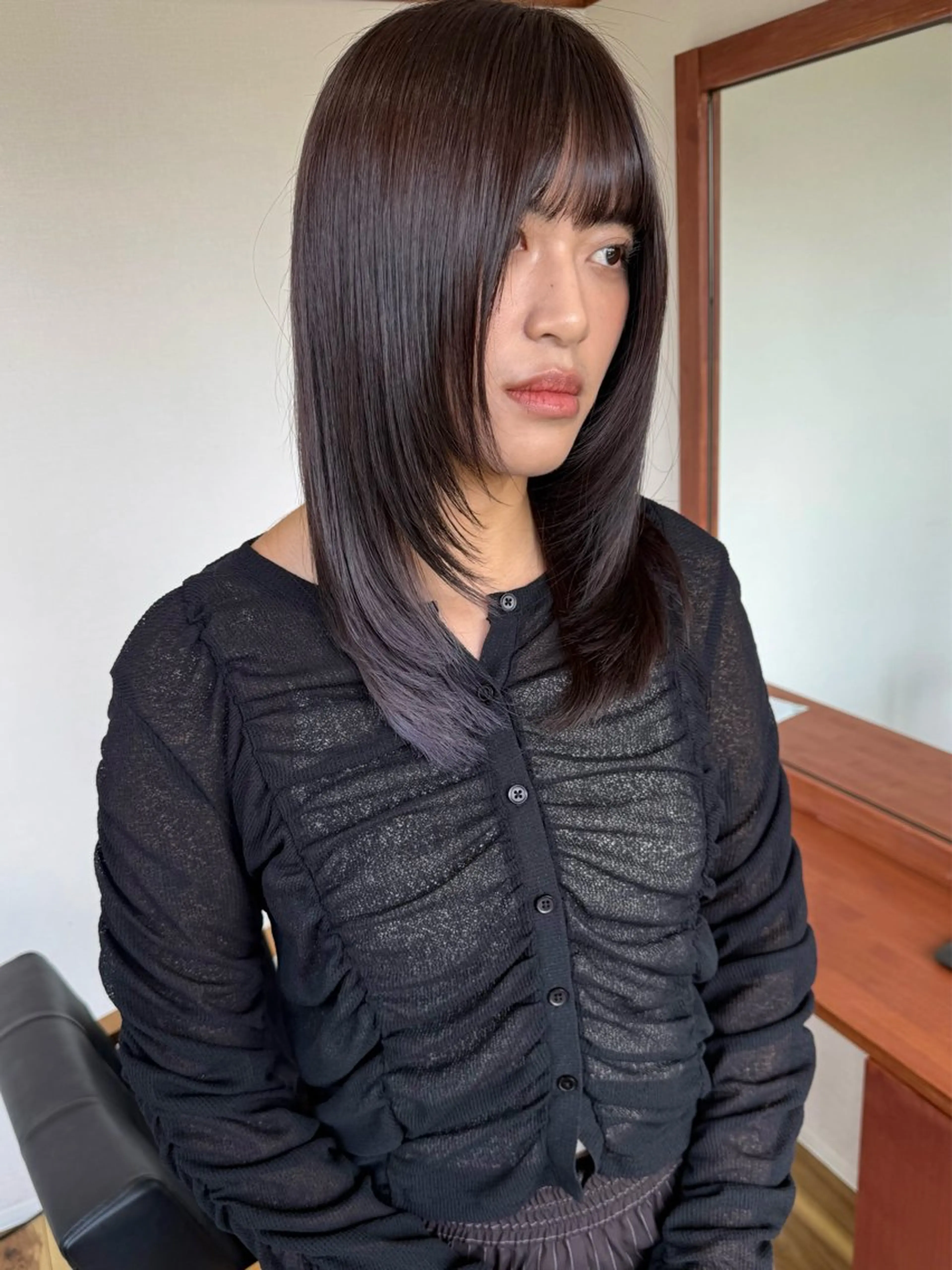 ミディアム カラー ラベンダーカラー シルバー カット ヘアカラー トリートメント 田室 和幸のヘアスタイル