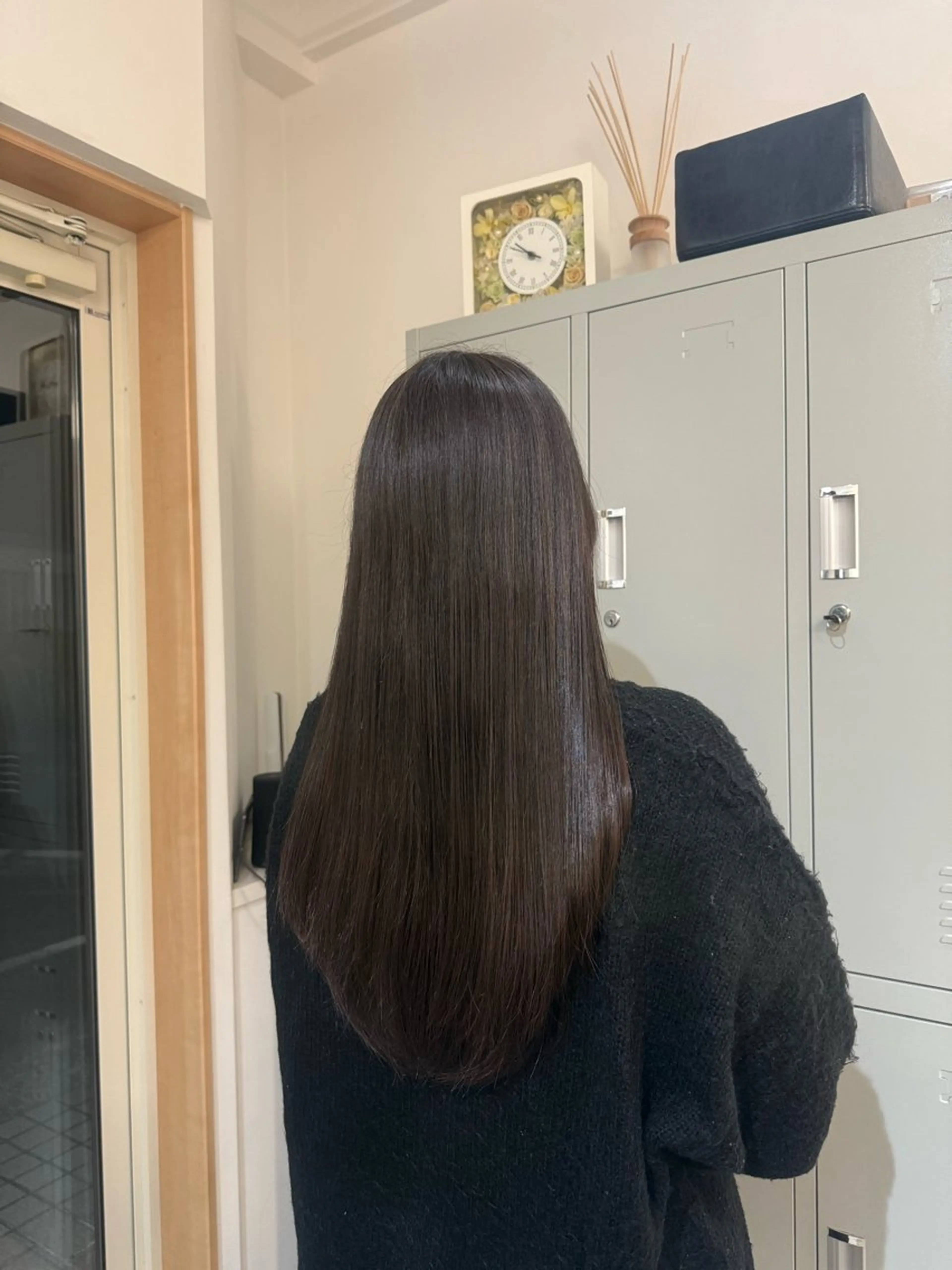 ロング 縮毛矯正 トリートメント 透明感カラー🫧 🍒ダブルカラーのヘアスタイル