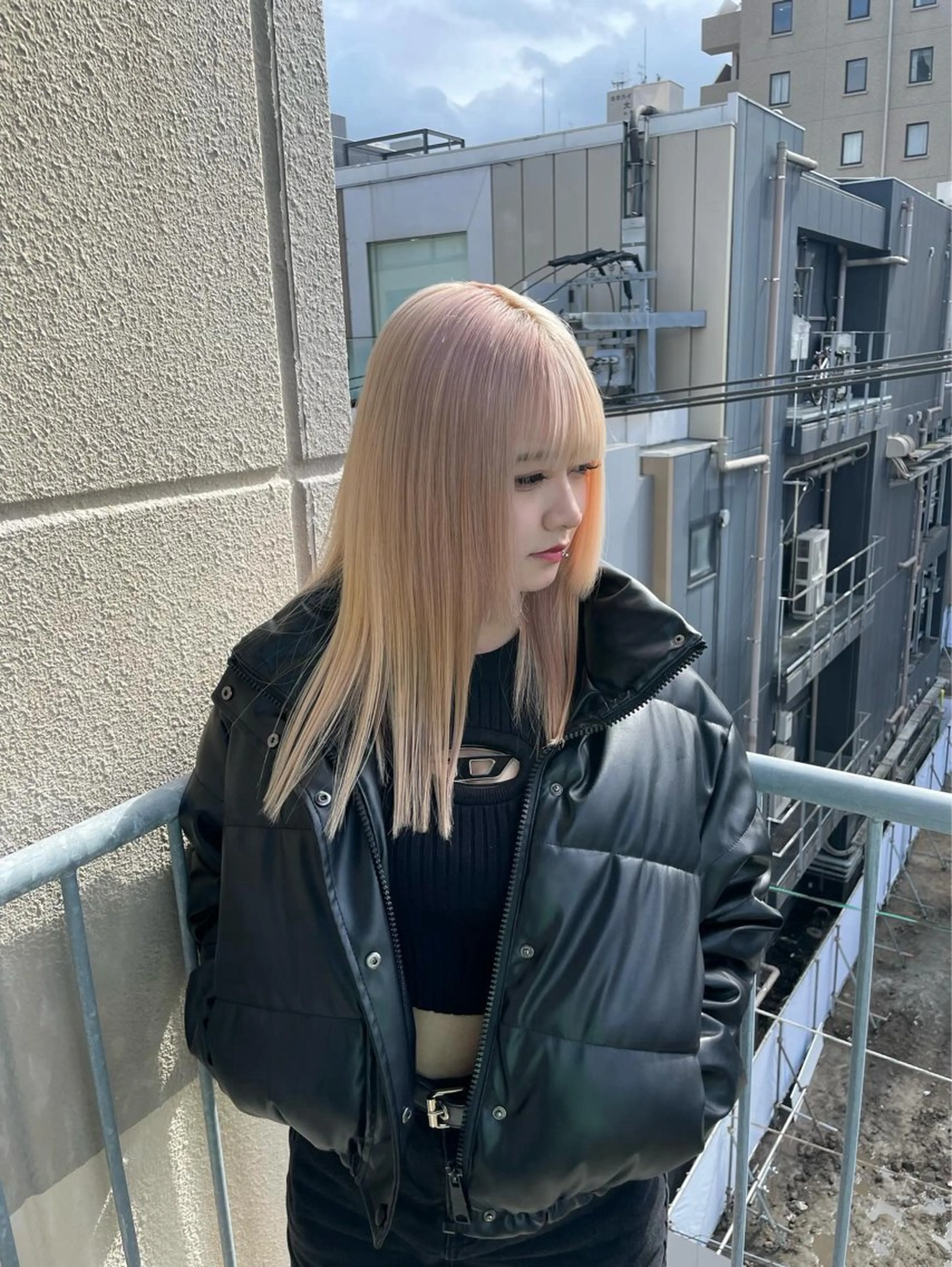 セミロング カラー メンズカット/シャ ドウパーマ/KOBAのヘアスタイル