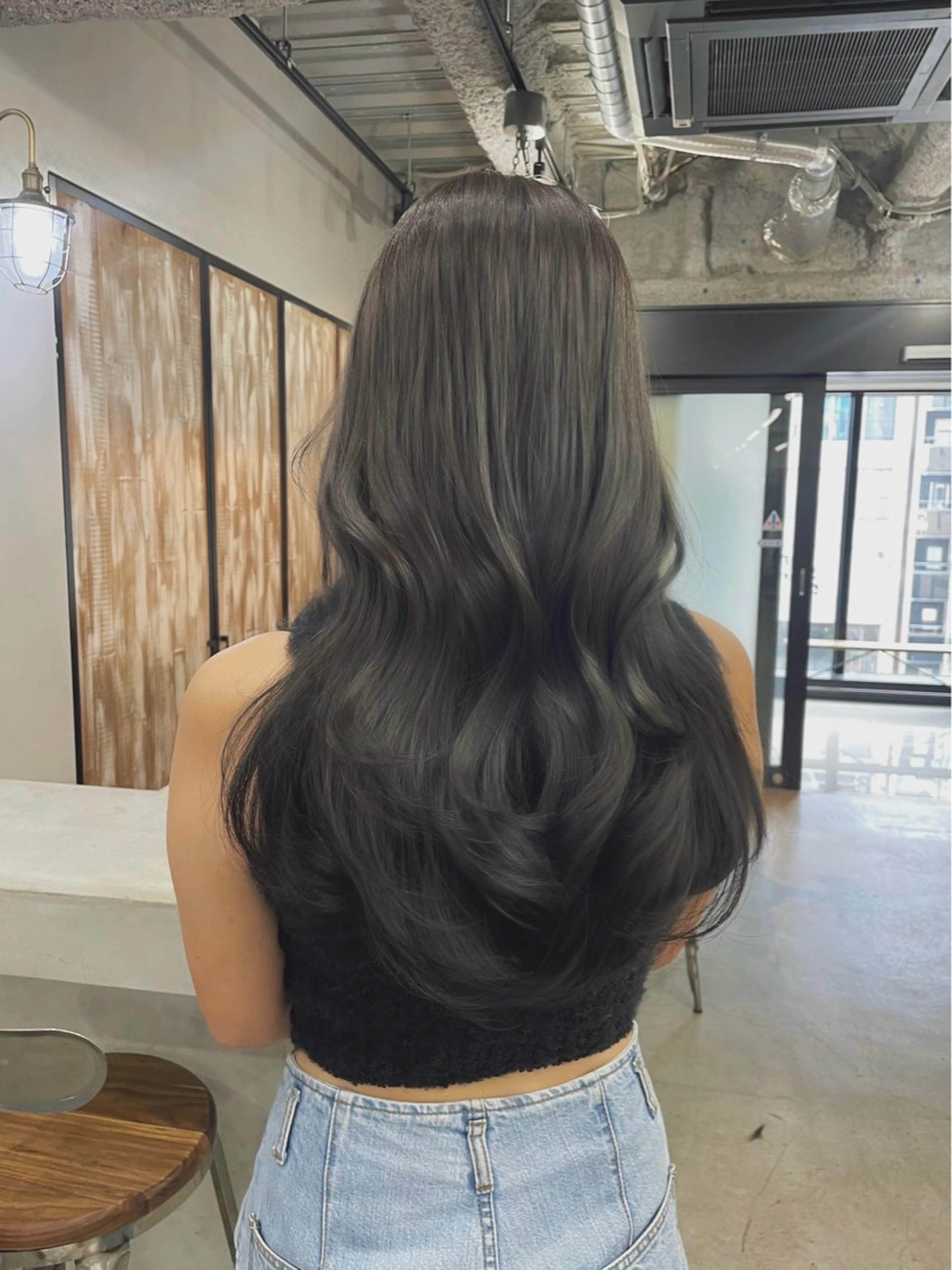 ロング カラー 透明感カラー ダブルカラー グレージュ オリーブグレージュ オリーブグレー カット ヘアカラー トリートメント ヘアセット 韓国ヘア🫧 KAZUTOのヘアスタイル